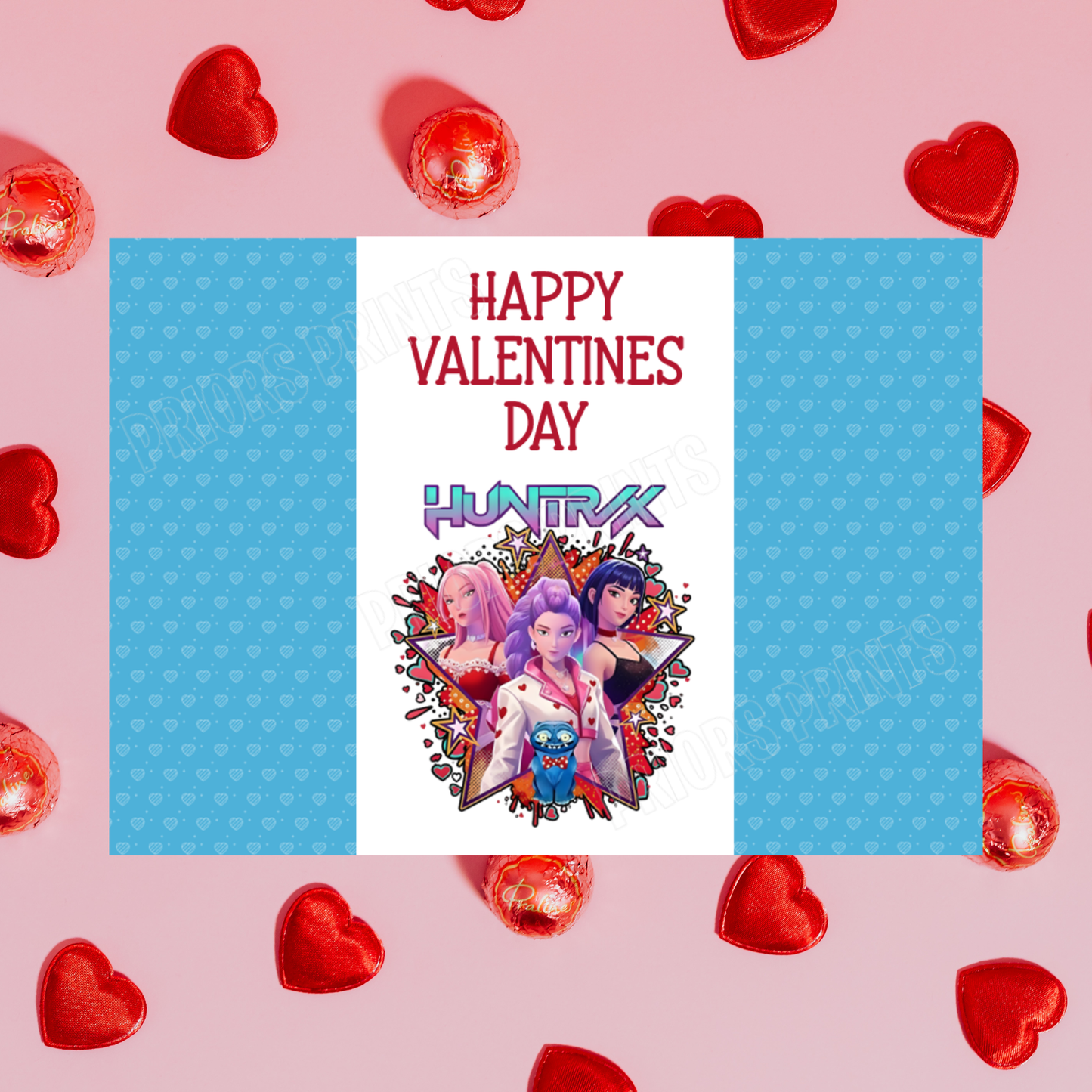 K-Pop demon Hunters Valentines Chocolate Bar Wrapper I K Pop demon Hunters I Rumi I Zoey I Mira I Huntrix I Saja Boys I Jinu I Romance