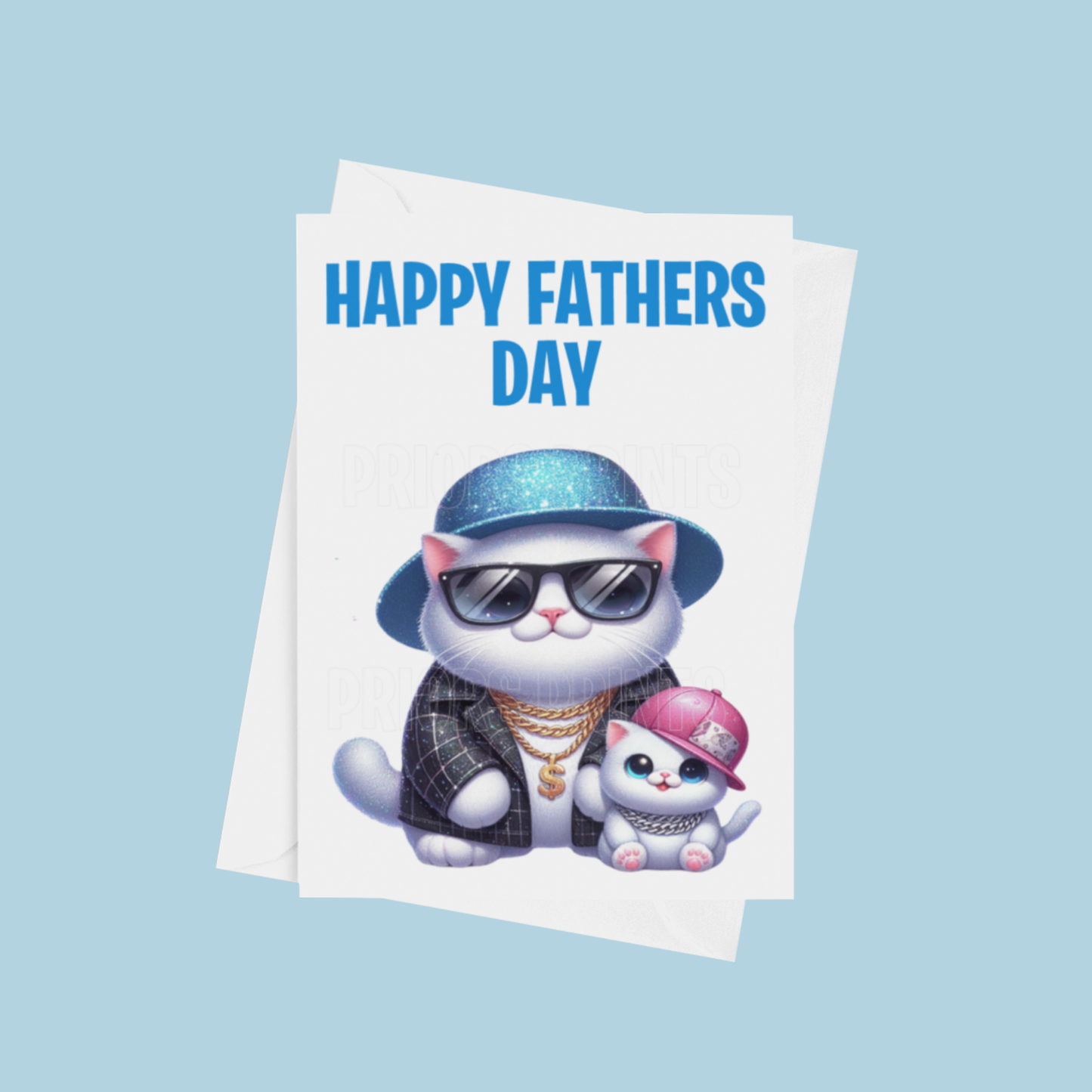 Father & Child Cool Animals Happy Fathers Day Card