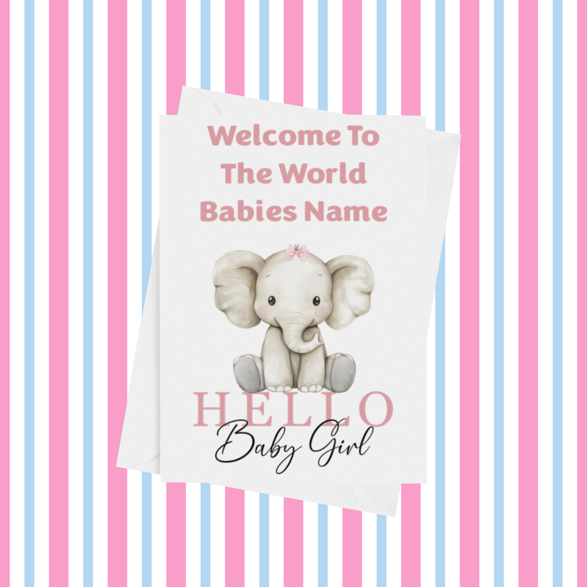 Welcome To The World Personalised Card for New Baby
