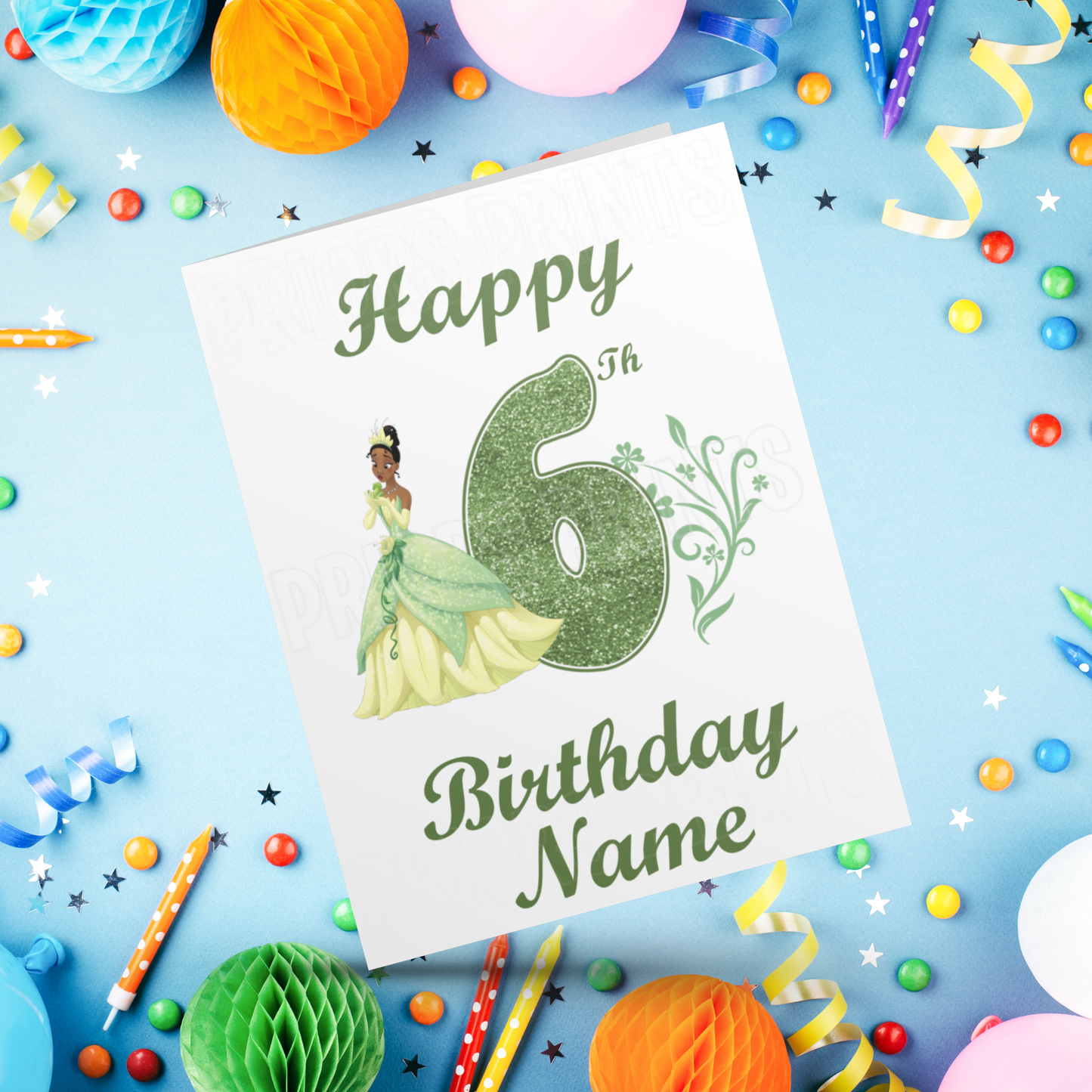 Personalised Tiana Birthday Card with age 1-9 I Disney I The Princess & The Frog I Princess