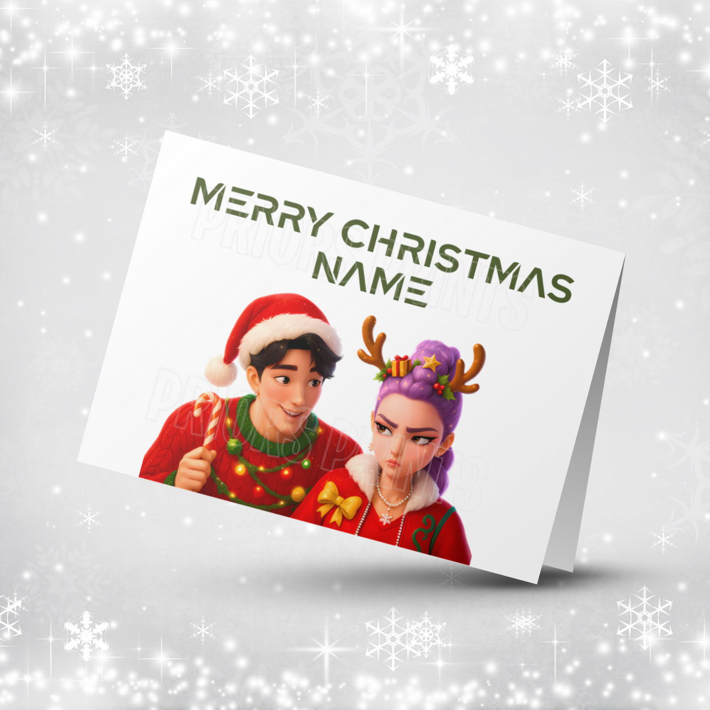 K Pop Demon Hunters Personalised Christmas Card NEW