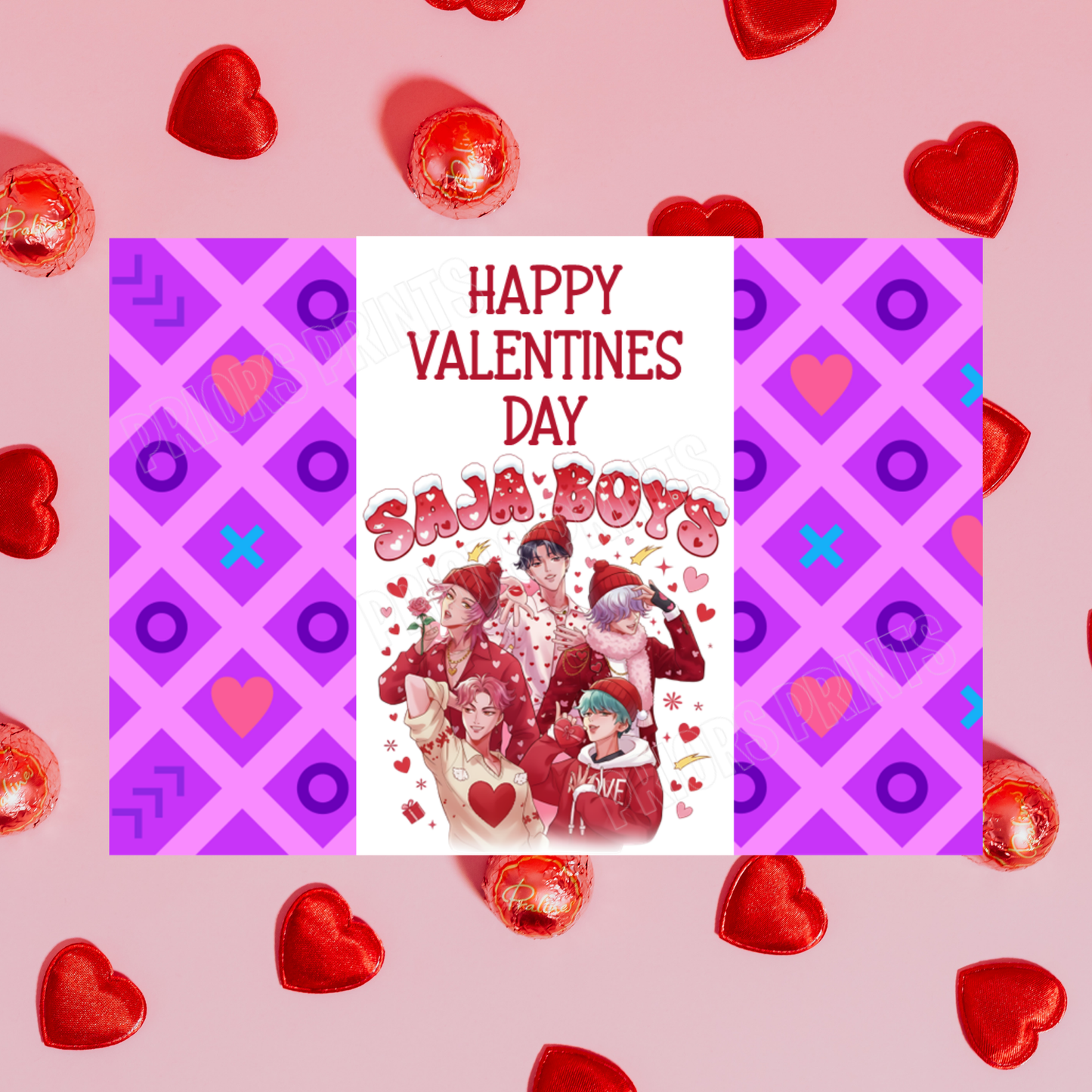 K-Pop demon Hunters Valentines Chocolate Bar Wrappers I Saja Boys I Jinu I Abs I Abby I Mystery I Romance I Baby i Huntrix