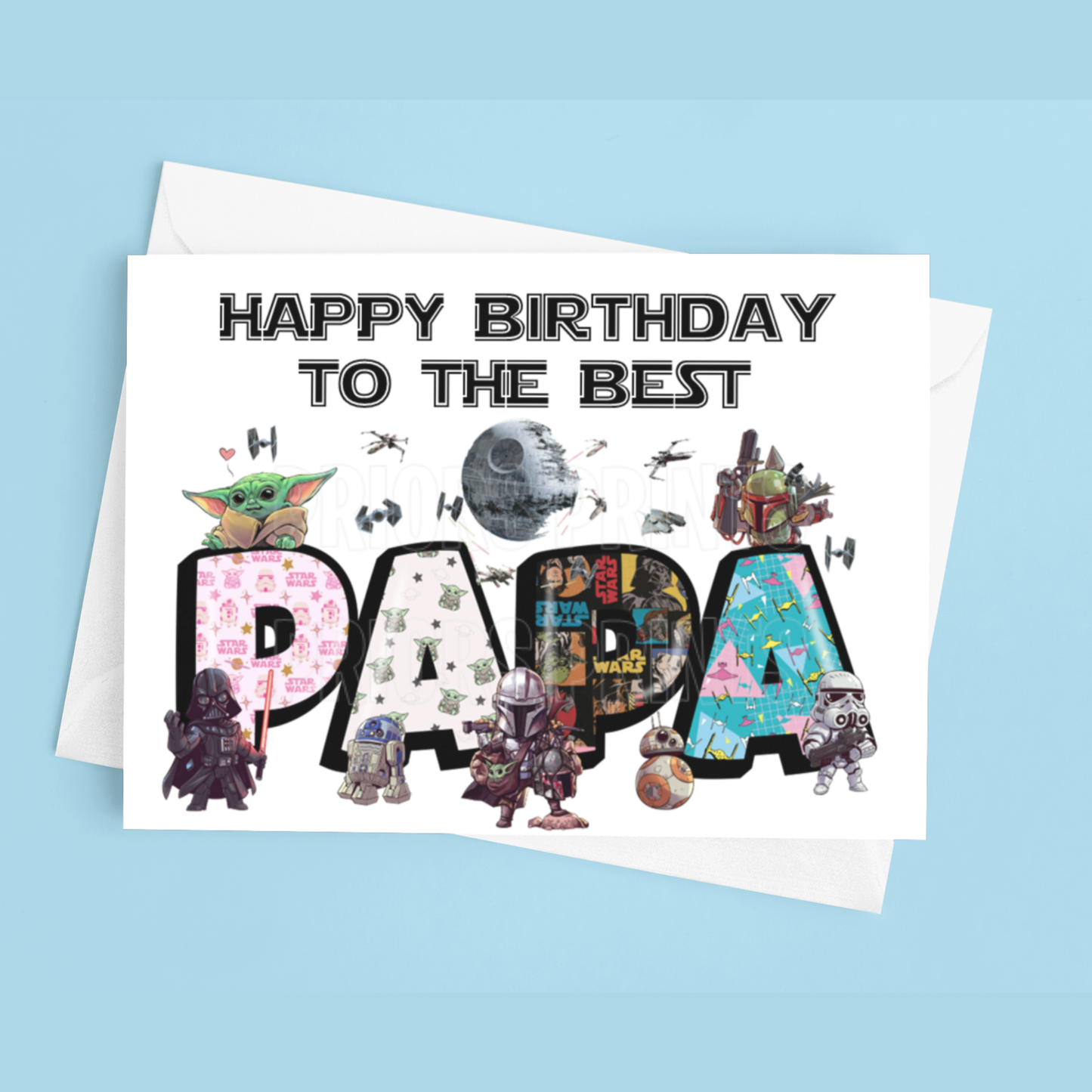 Happy Birthday Mixed Character- To the best Dad or Papa