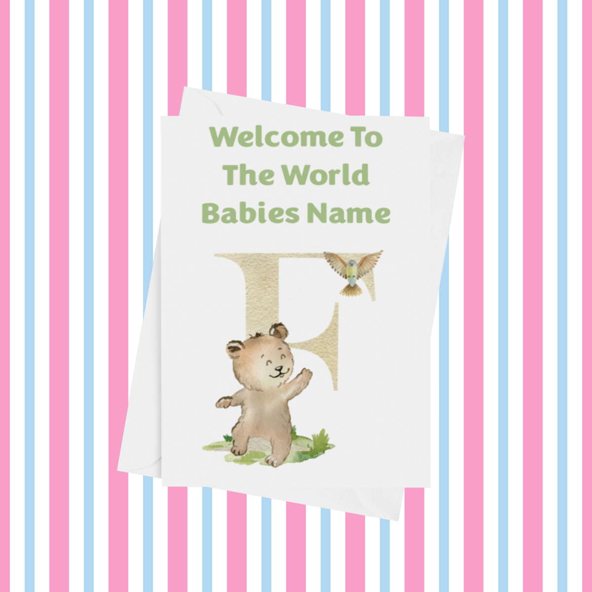 Welcome To The World Music Animals Personalised Card for New Baby
