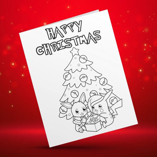 Colour Your Own Pokemon Christmas Card