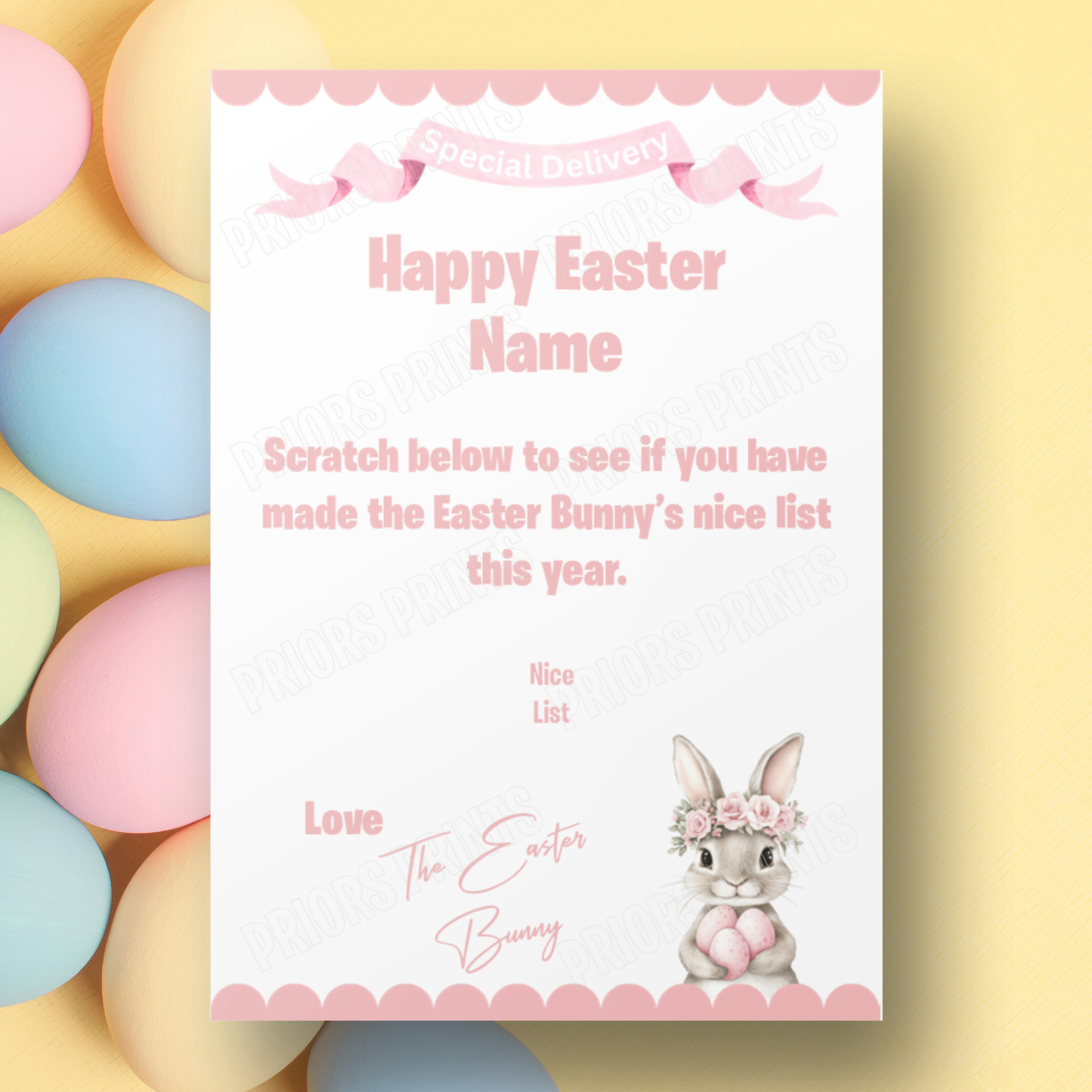 A5 Easter Bunny Scratch Card