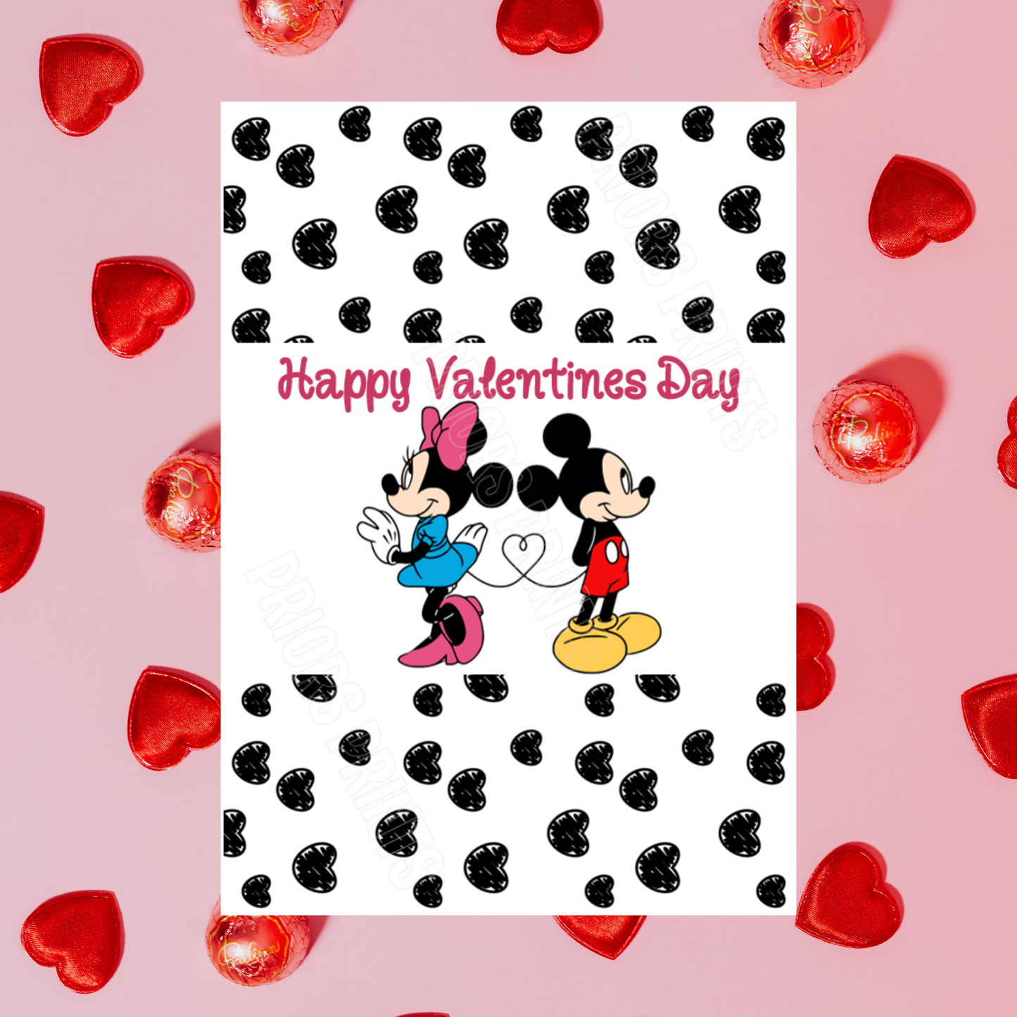 Mickey & Minnie Mouse Valentines Day Chocolate Bar Wrappers