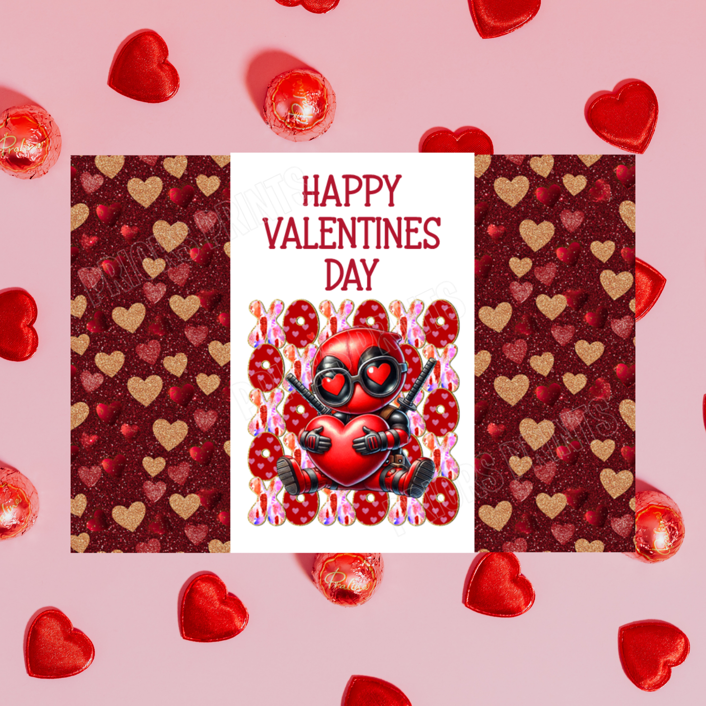 XOXOX Cute Character Valentines Day Chocolate Bar Wrappers  I Spiderman I Sonic I Captain America I Batman I Mario I Groot I Yoda I Deadpool