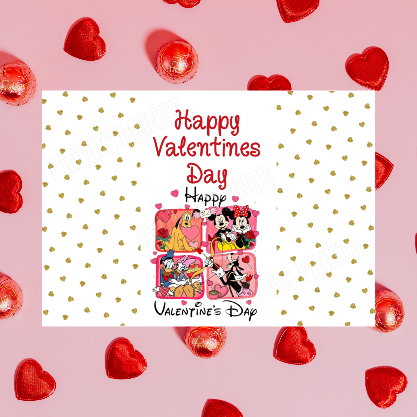 Mickey Mouse & Friends Valentines Day Chocolate Bar Wrappers I Minnie Mouse I Donald Duck I Daisy Duck I Pluto I Goofy I Disney