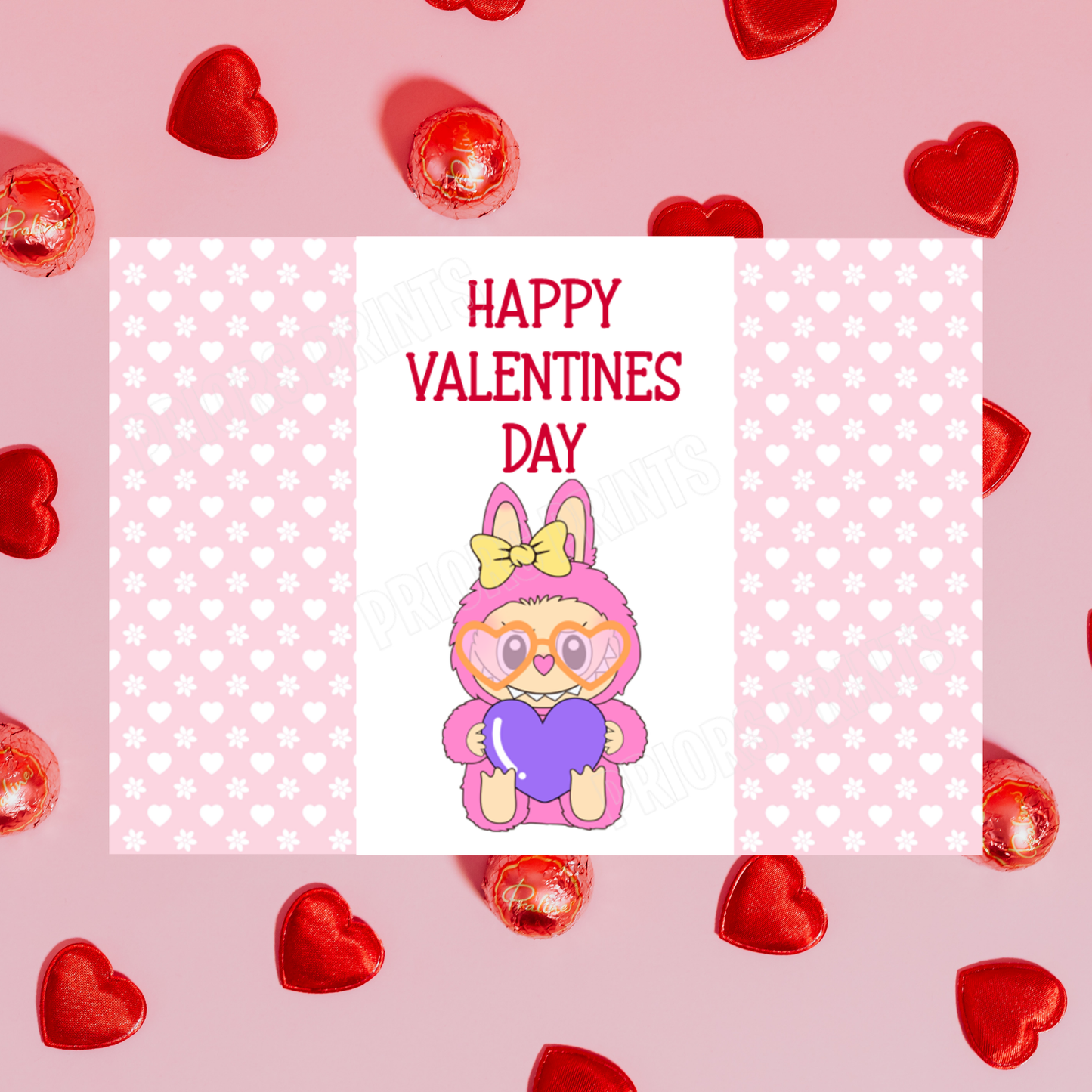Labubu Valentines Day Chocolate Bar Wrappers