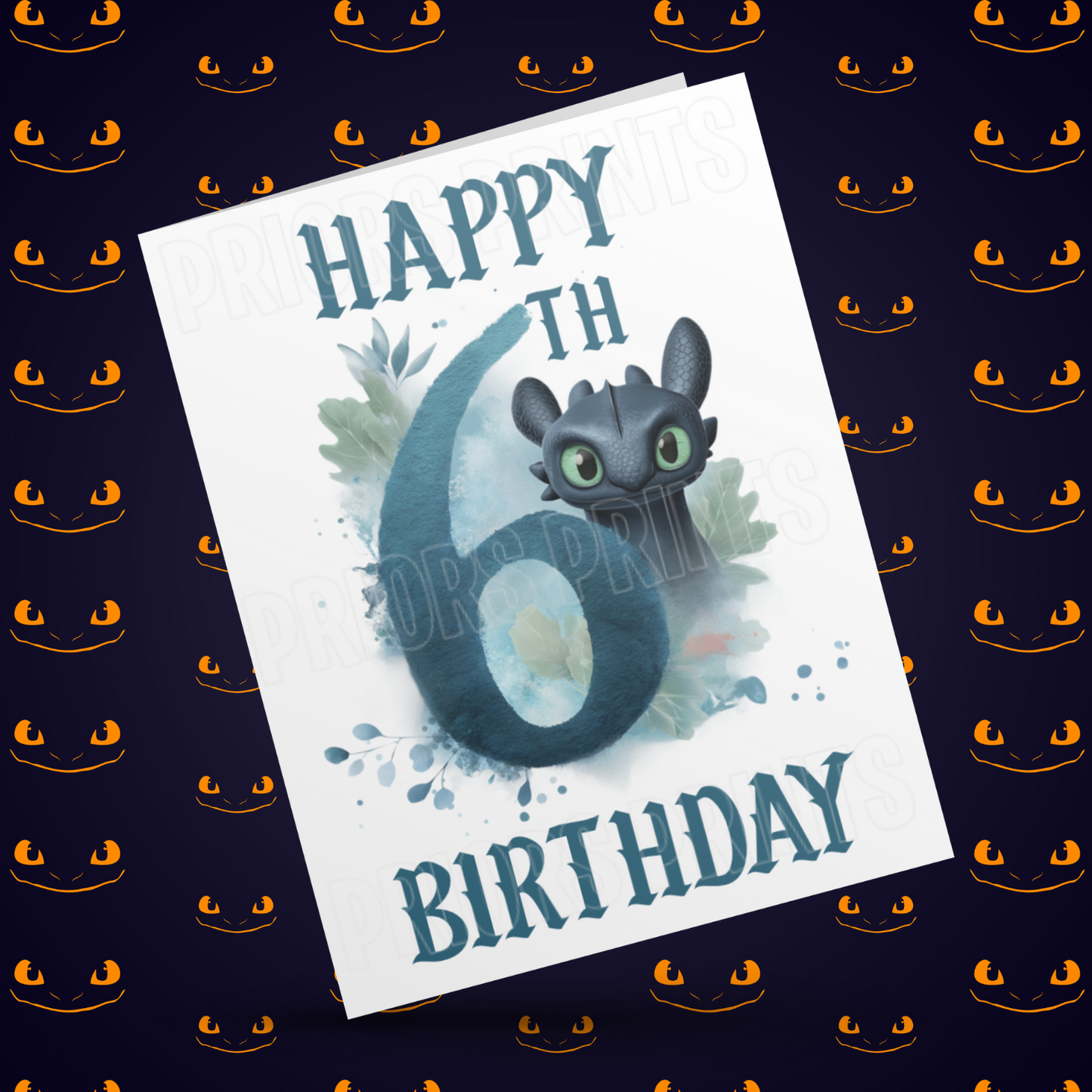 Personalised Toothless Birthday Card with Age 1-20 Years (How To Train Your Dragon)