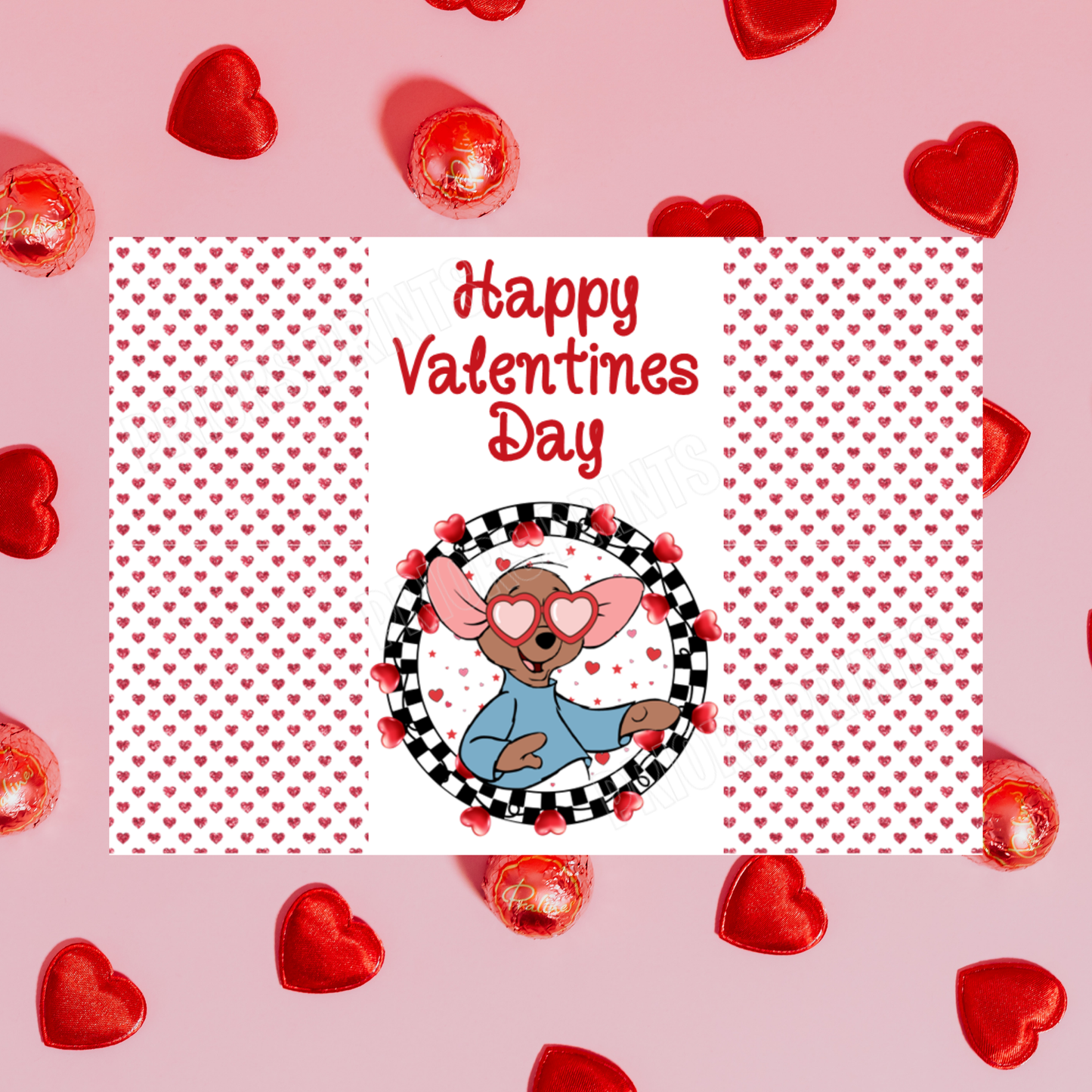 Disney Character Personalised Valentines Day Chocolate Bar Wrappers 2 I Minnie I Mickey I Winnie The Pooh I Lion King I Lady & The Tramp I Dumbo I Pluto