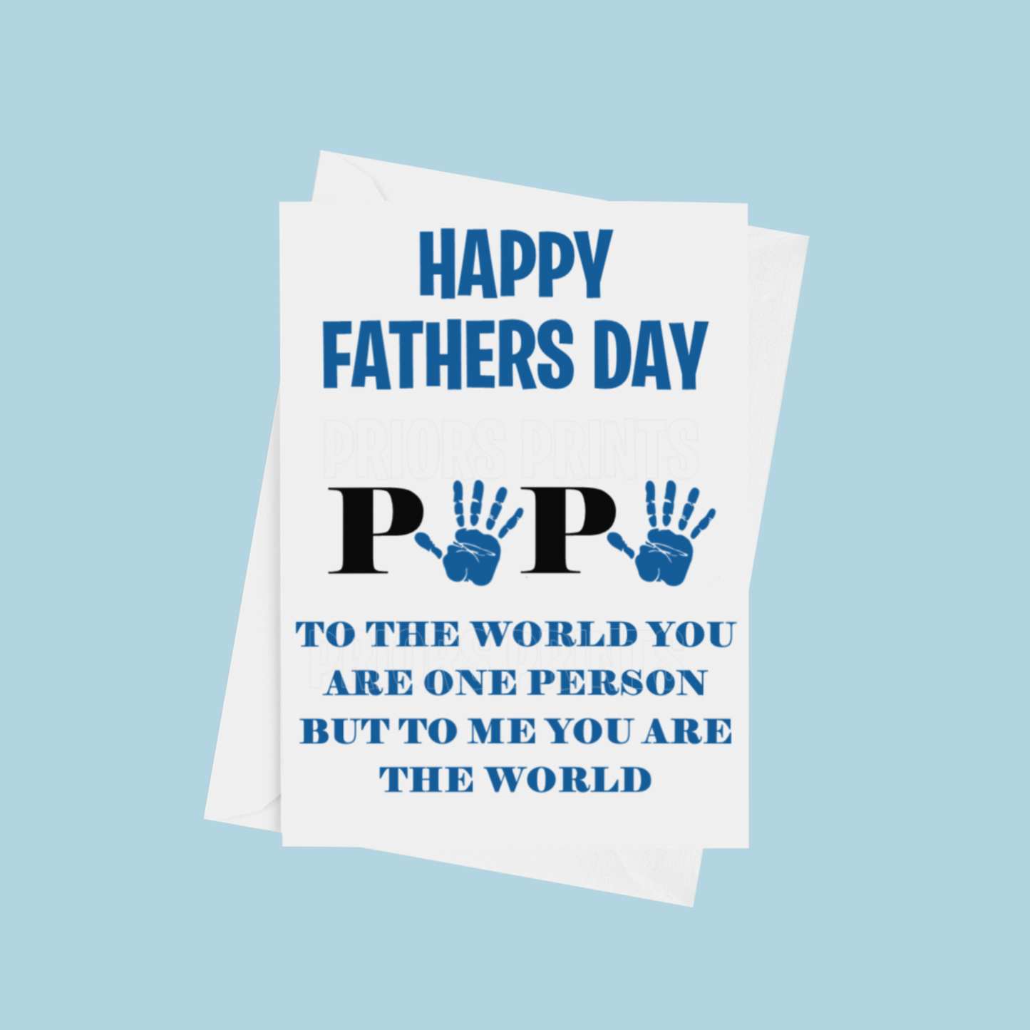 Happy Fathers Day Hand Print Card for Dad, Daddy or Papa