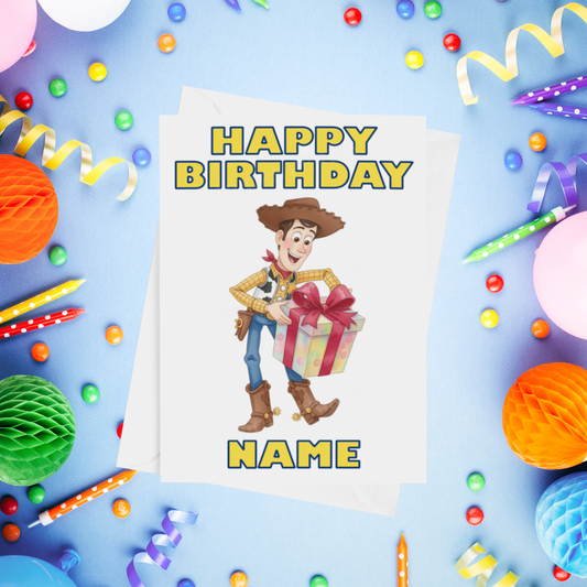 Personalised Woody or Jessie Birthday Cards- Toy Story