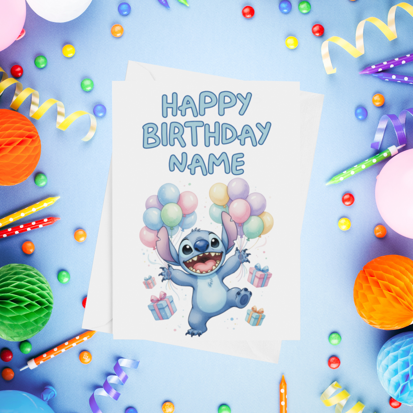 Angel, Lilo & Stitch Personalised Birthday Card