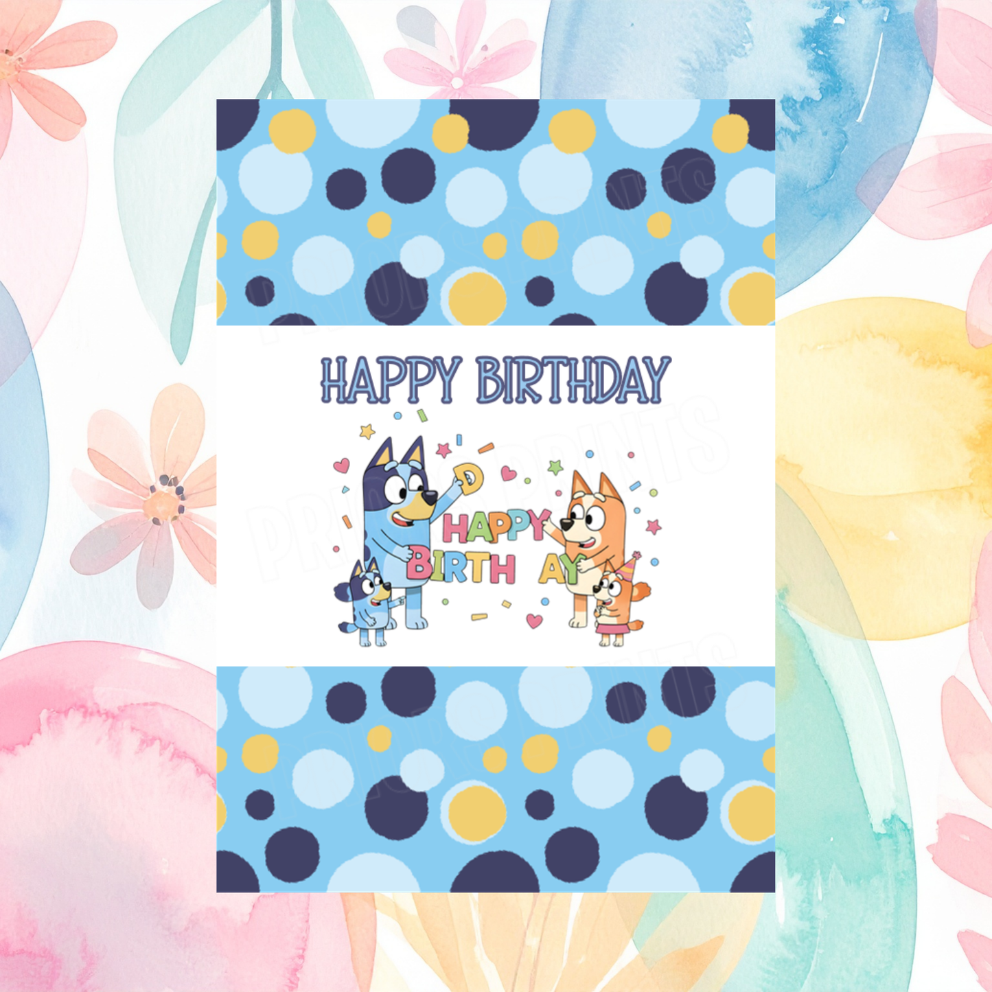 Bluey Birthday Chocolate Bar Wrapper