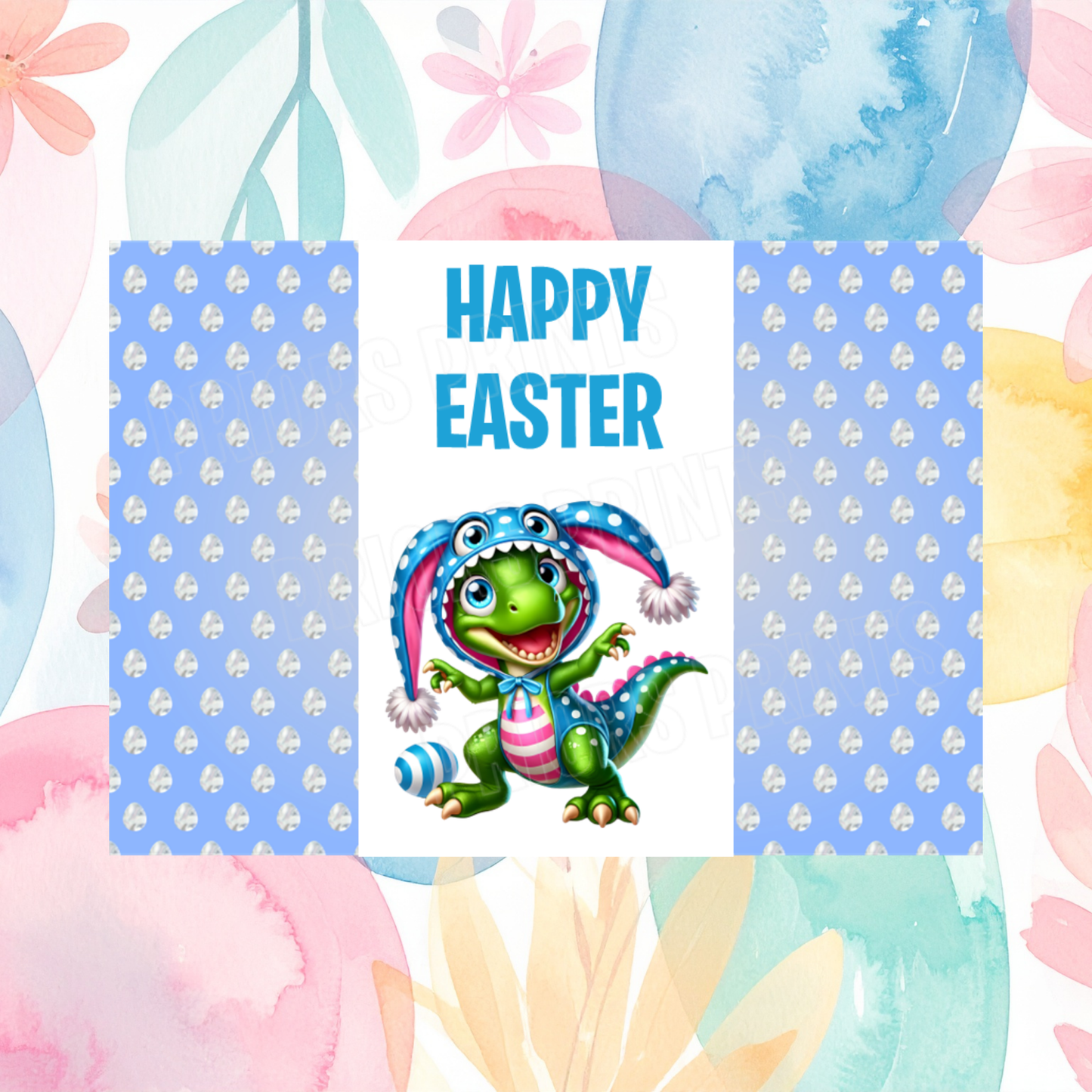 Cute Dinosaur Easter Chocolate Bar Wrapper