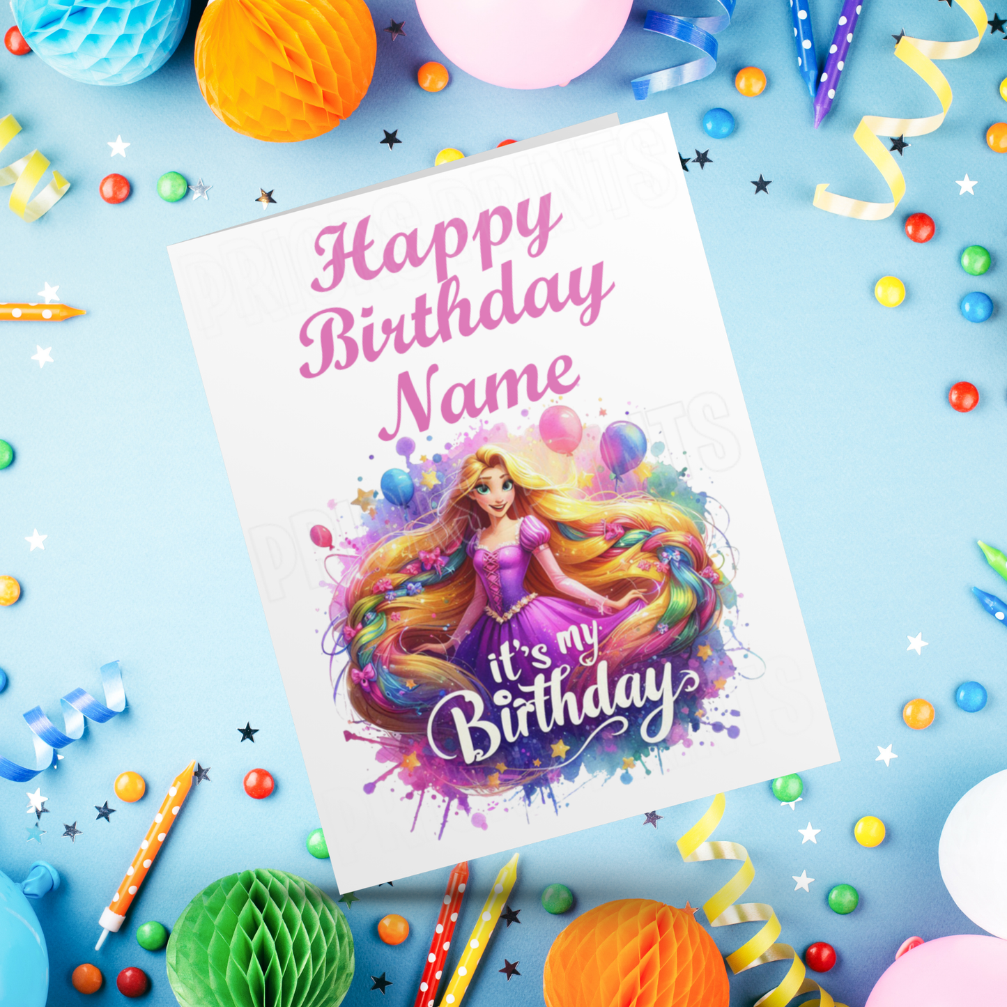 Personalised Rapunzel Birthday Card I Princess I Tangled I Disney