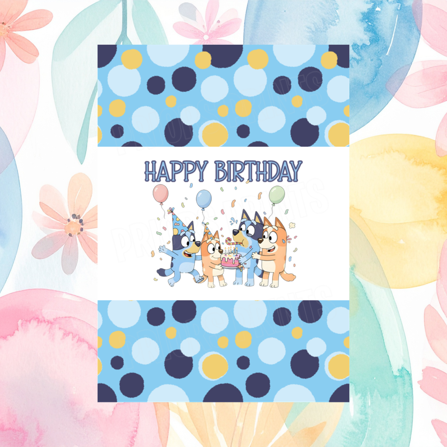 Bluey Birthday Chocolate Bar Wrapper