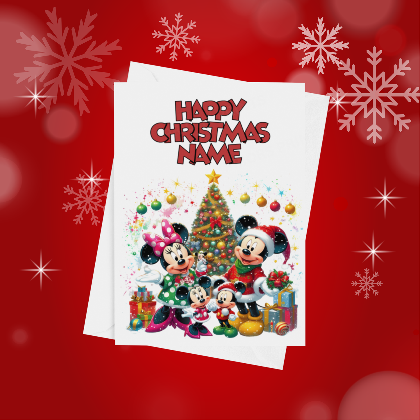 Minnie & Mickey Mouse Personalised Christmas Card