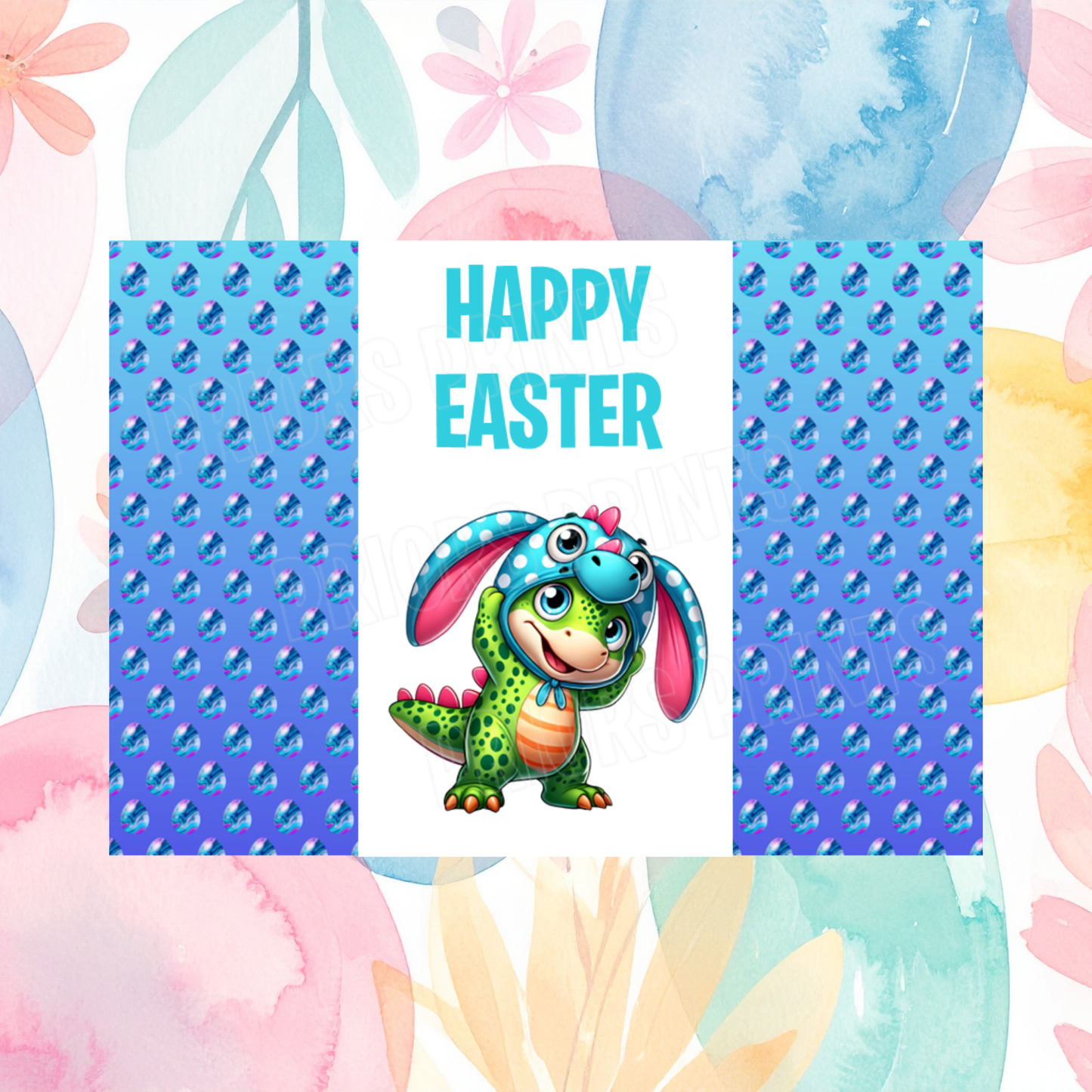 Cute Dinosaur Easter Chocolate Bar Wrapper
