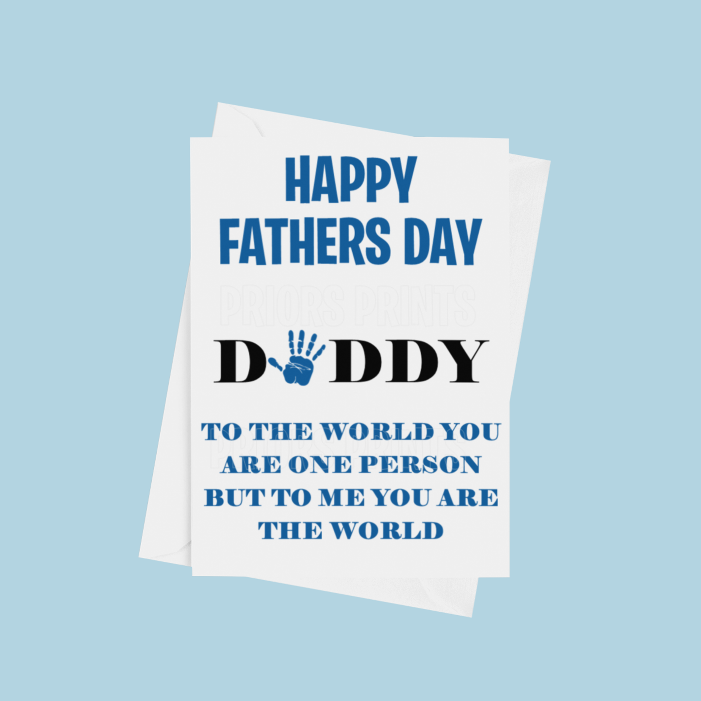 Happy Fathers Day Hand Print Card for Dad, Daddy or Papa