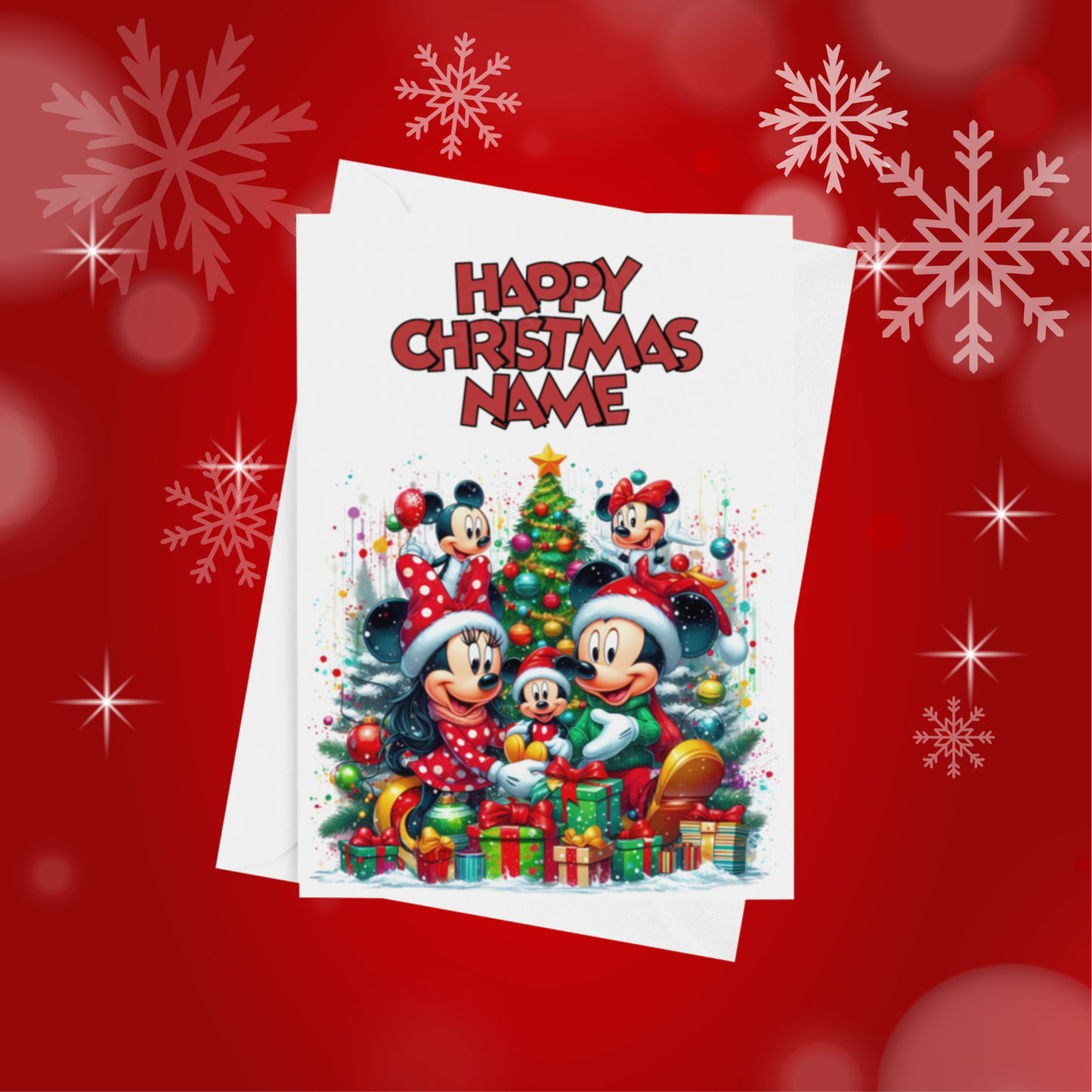 Minnie & Mickey Mouse Personalised Christmas Card