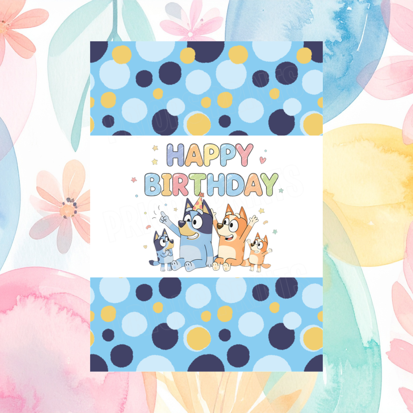 Bluey Birthday Chocolate Bar Wrapper