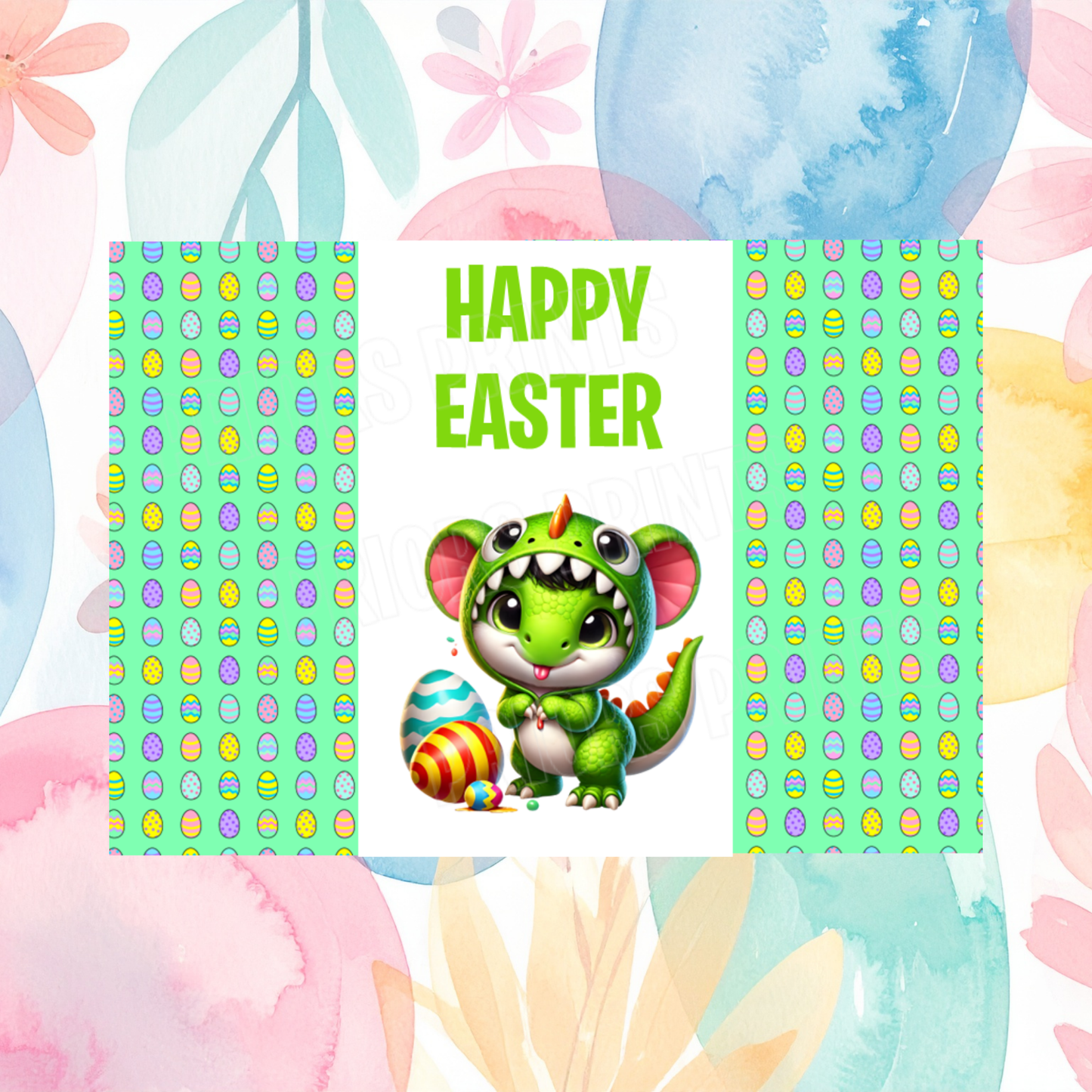 Cute Dinosaur Easter Chocolate Bar Wrapper