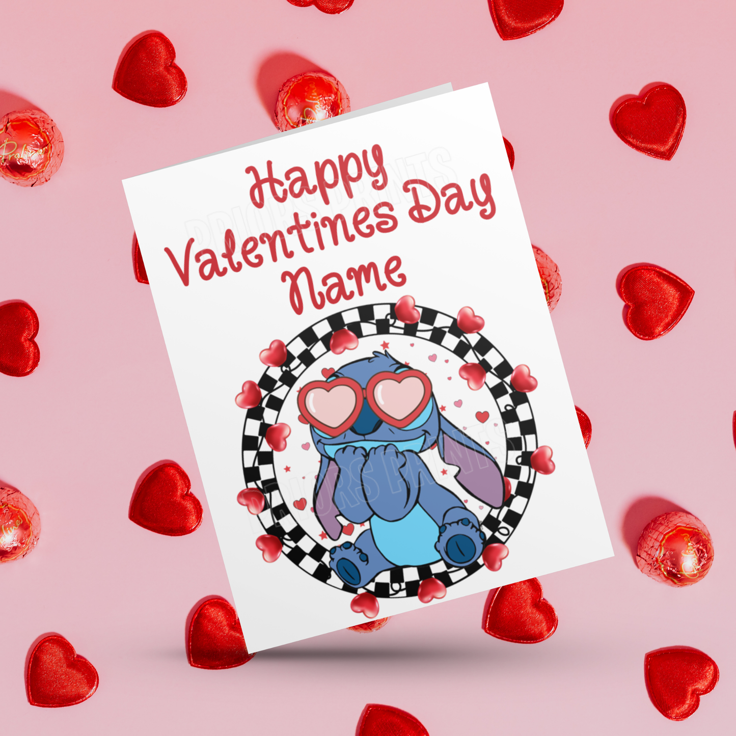 Disney Character Personalised Valentines Day Card 3 I Lilo and Stitch I Beauty & The Beast I Tinkerbell I Aristocats I Sleeping Beauty