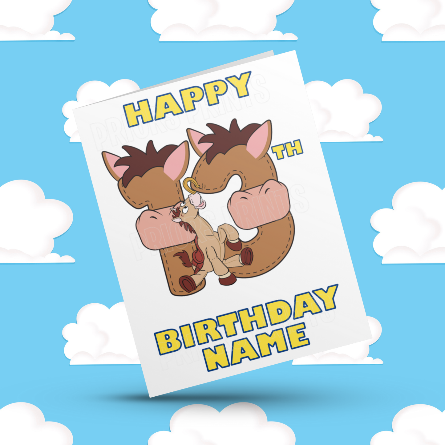 Personalised Bullseye Birthday Card with Age 1-20 Years (Toy Story)