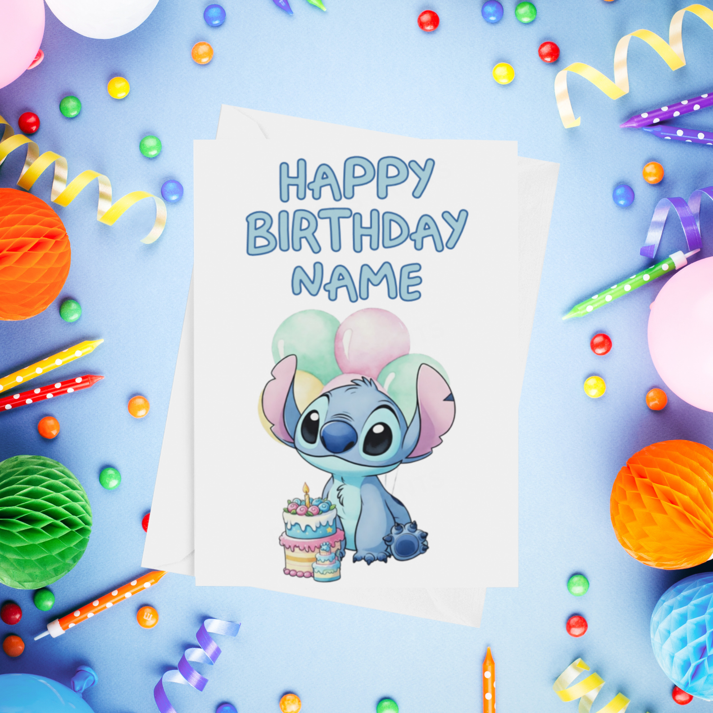 Angel, Lilo & Stitch Personalised Birthday Card