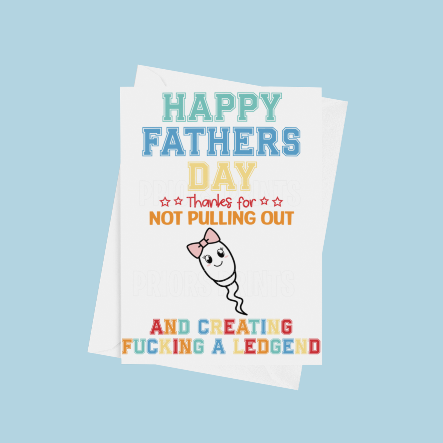 Personalised Funny Sperm Fathers Day Card for up to 5 children