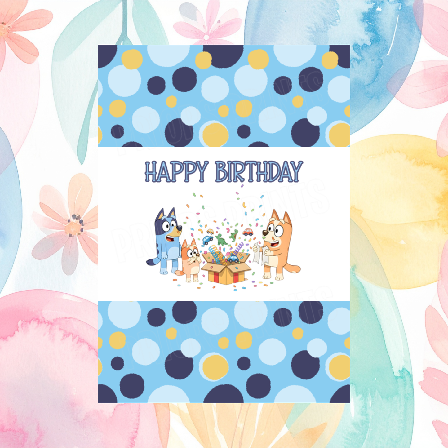 Bluey Birthday Chocolate Bar Wrapper