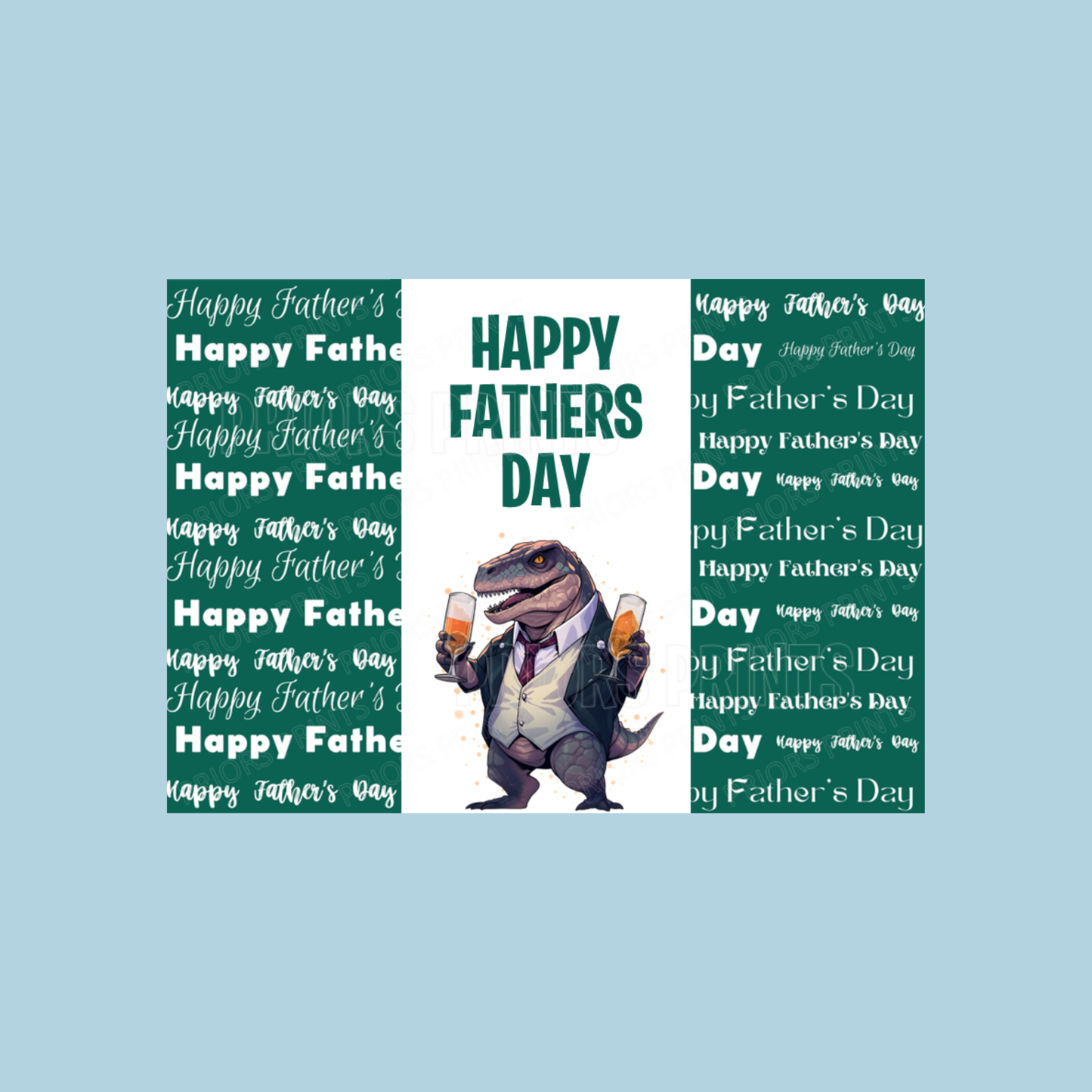 Old Fashioned Dinosaur Happy Fathers Day Chocolate Bar Wrapper