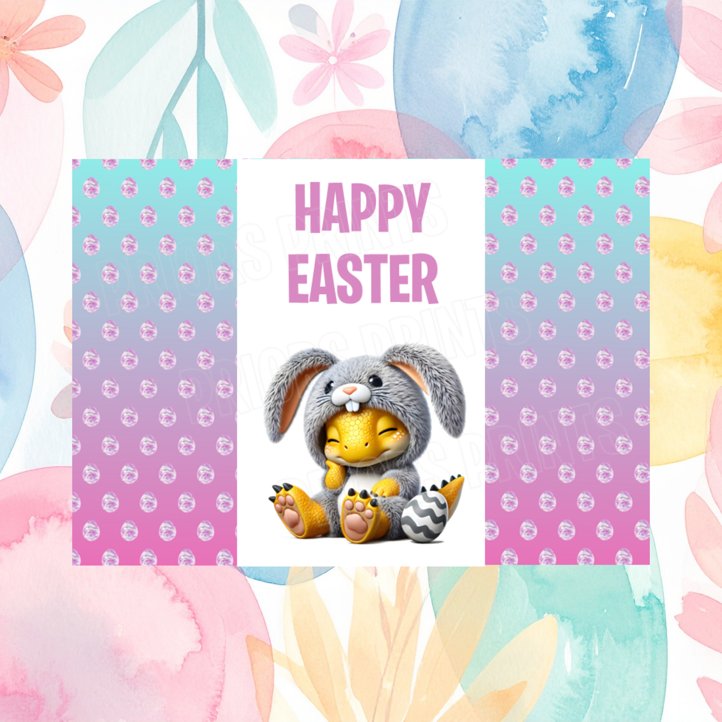 Cute Dinosaur Easter Chocolate Bar Wrapper