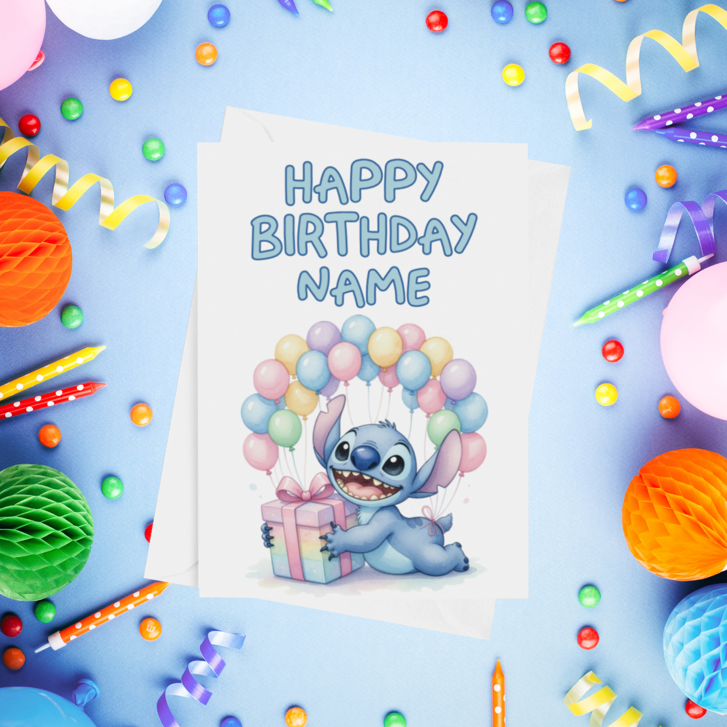 Angel, Lilo & Stitch Personalised Birthday Card