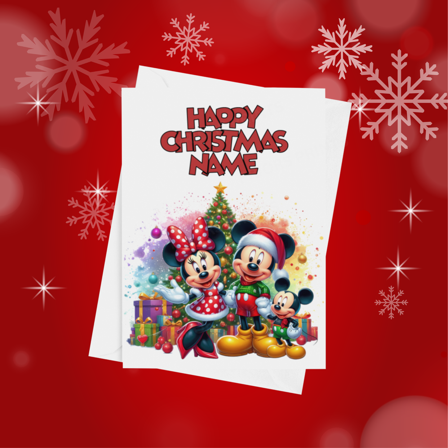 Minnie & Mickey Mouse Personalised Christmas Card