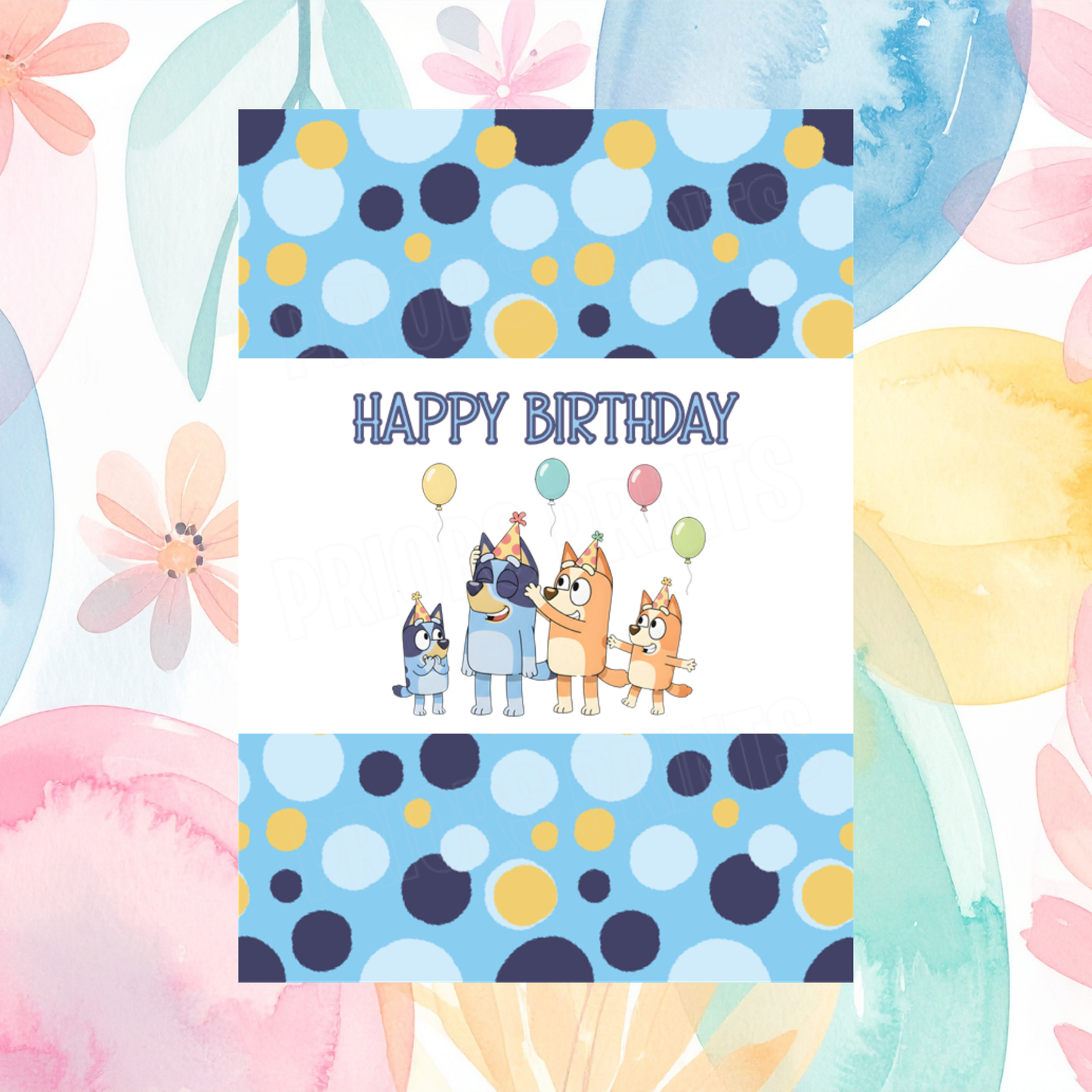Bluey Birthday Chocolate Bar Wrapper