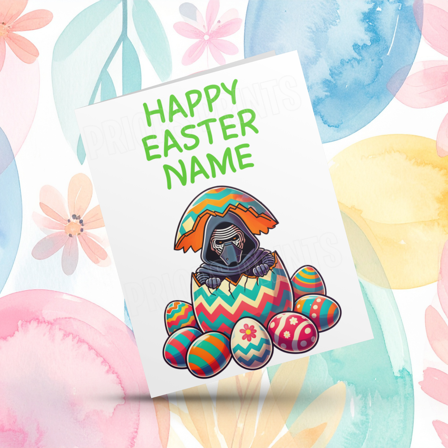 Mixed Characters in Easter Egg Personalised Easter Card- Listing 1
