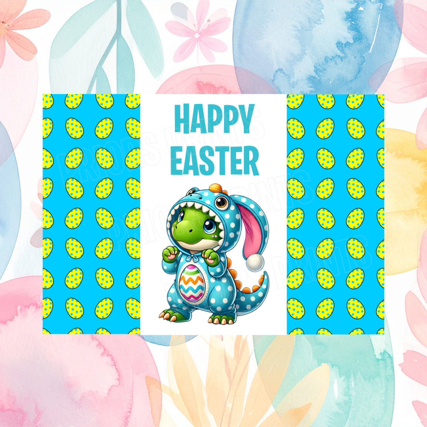 Cute Dinosaur Easter Chocolate Bar Wrapper