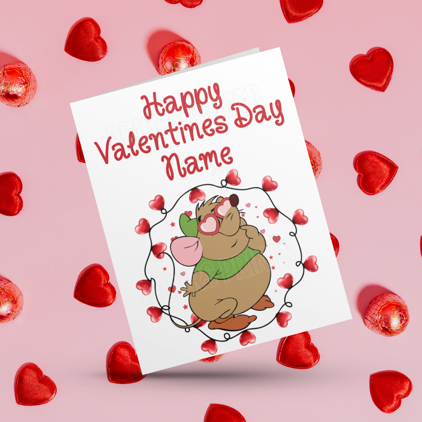 Disney Character Personalised Valentines Day Card 3 I Lilo and Stitch I Beauty & The Beast I Tinkerbell I Aristocats I Sleeping Beauty