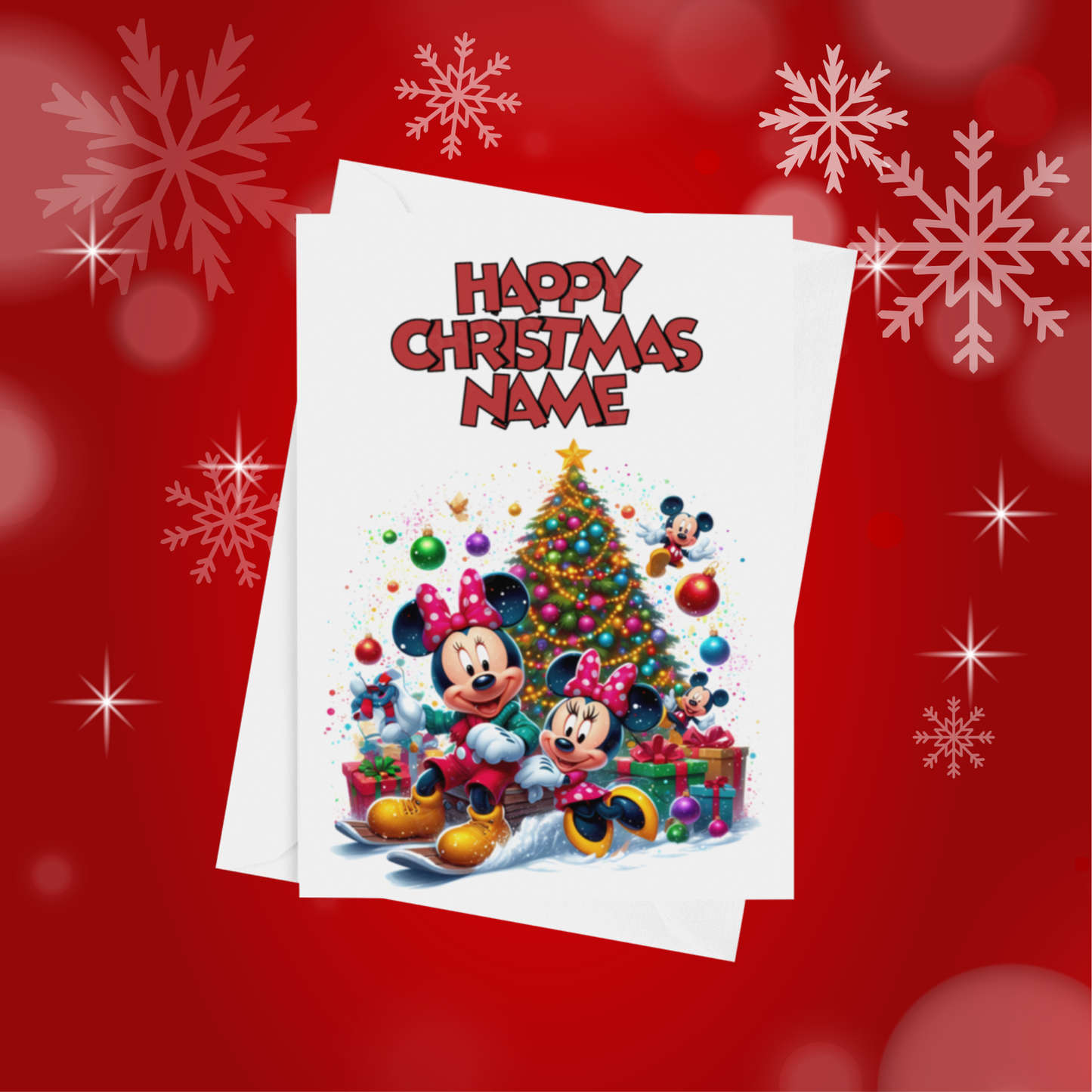 Minnie & Mickey Mouse Personalised Christmas Card