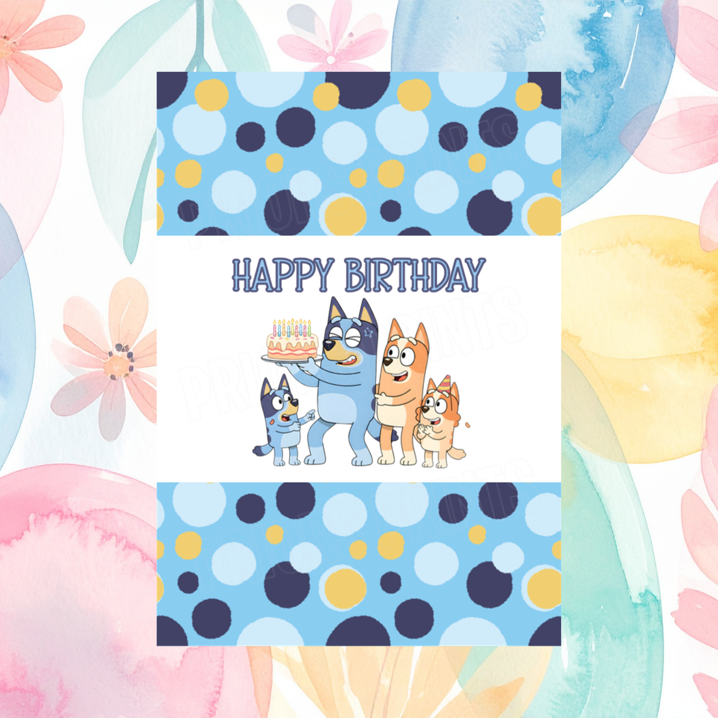 Bluey Birthday Chocolate Bar Wrapper