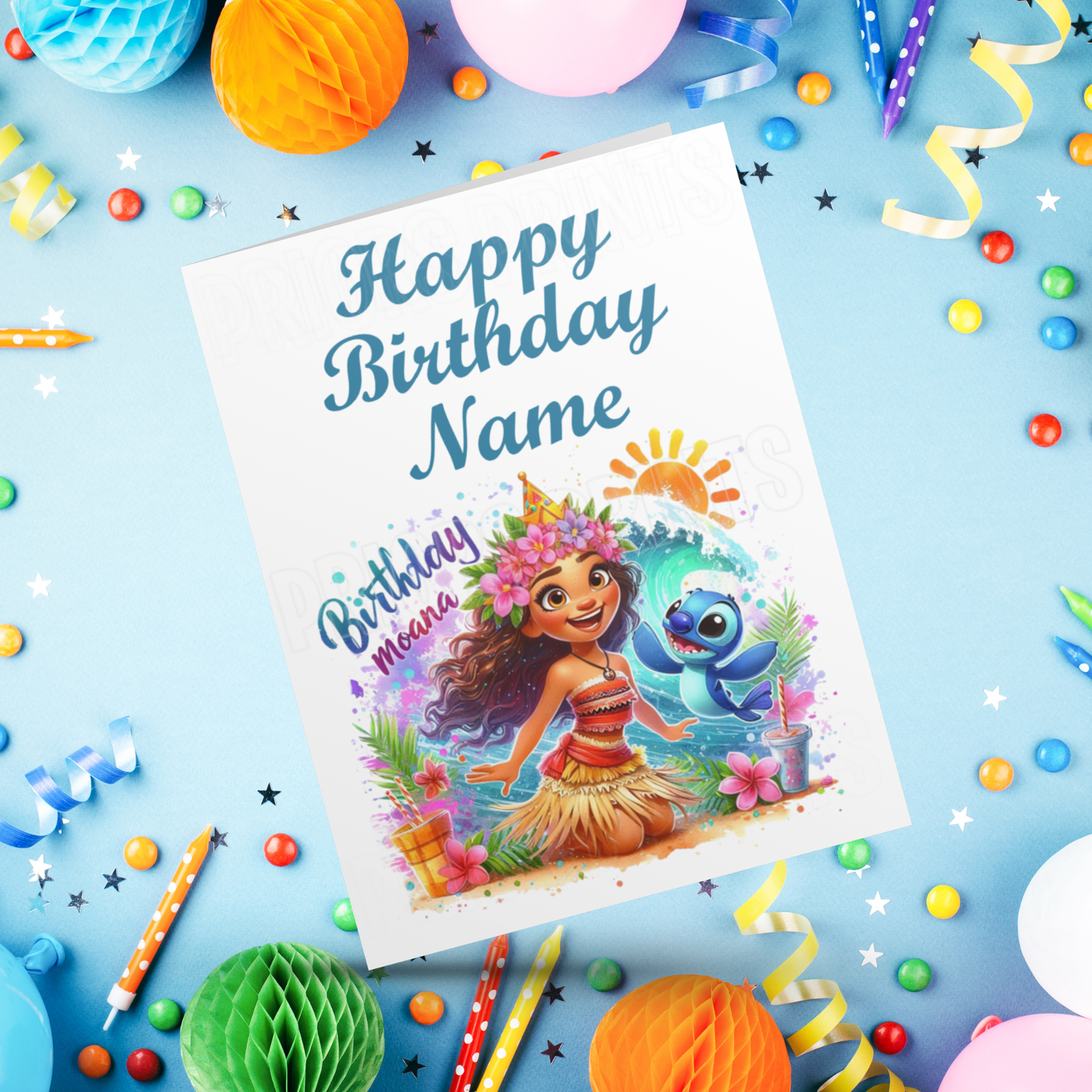Personalised Moana Birthday Card I Princess