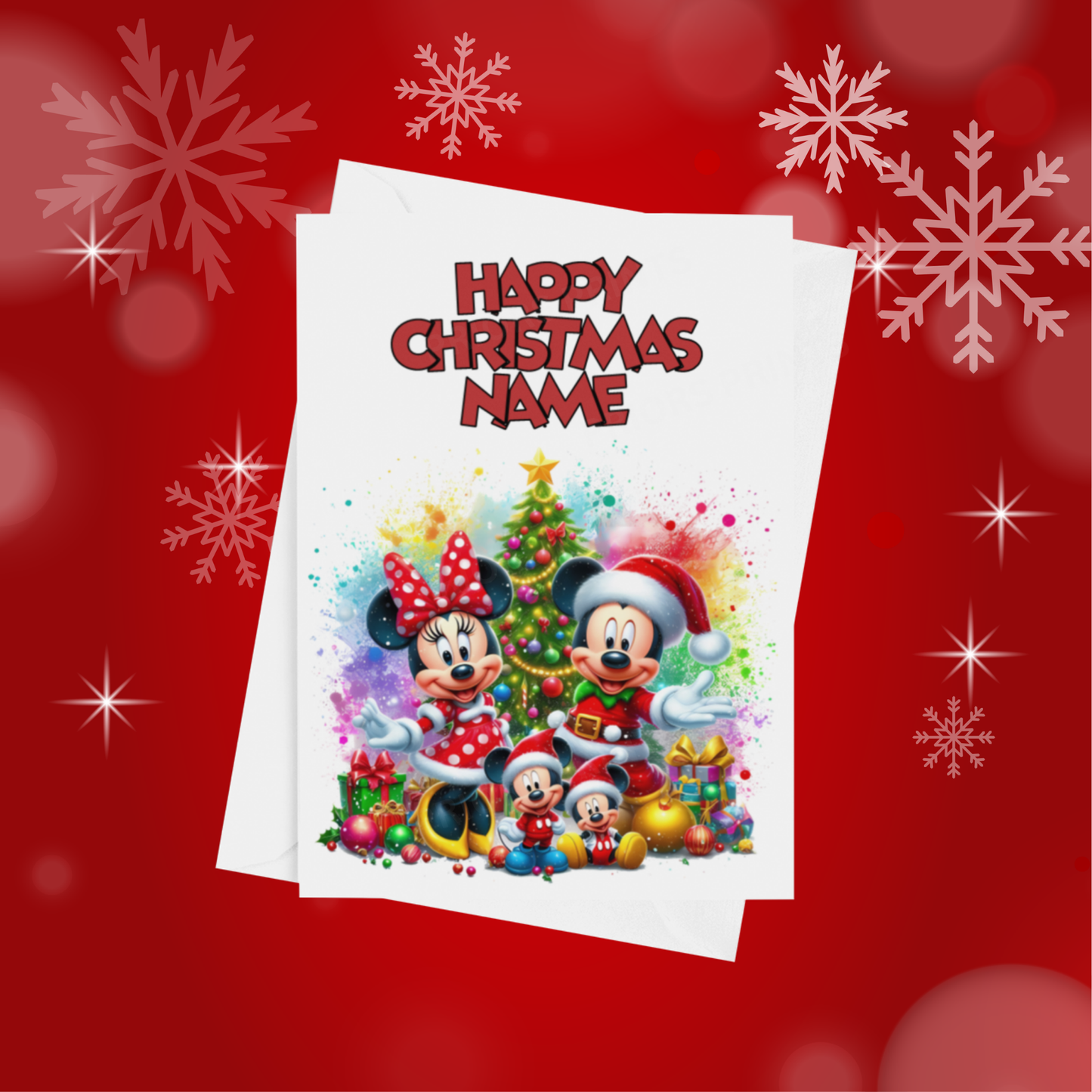 Minnie & Mickey Mouse Personalised Christmas Card