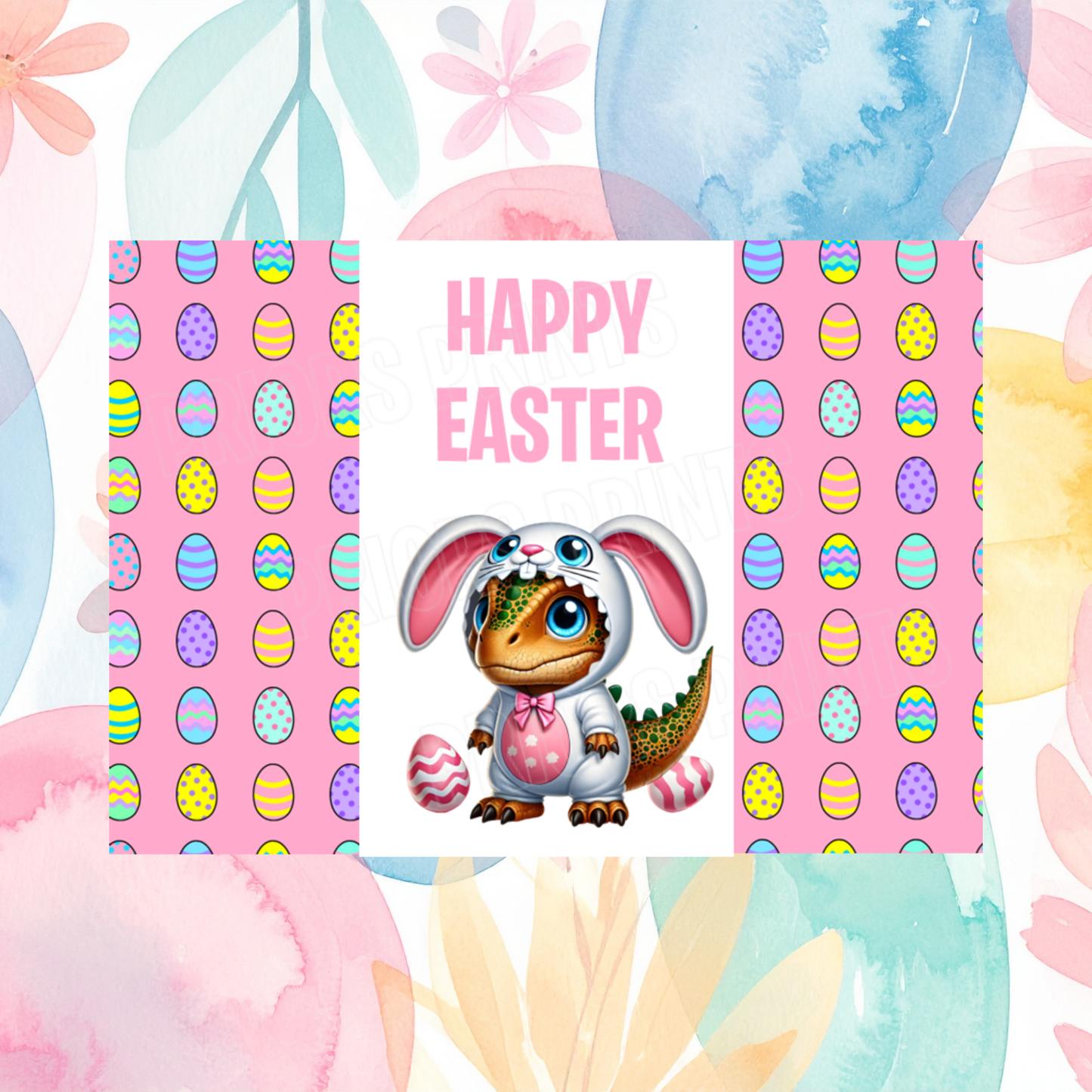 Cute Dinosaur Easter Chocolate Bar Wrapper