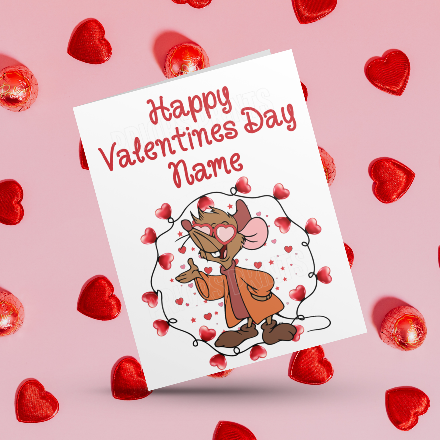 Disney Character Personalised Valentines Day Card 3 I Lilo and Stitch I Beauty & The Beast I Tinkerbell I Aristocats I Sleeping Beauty