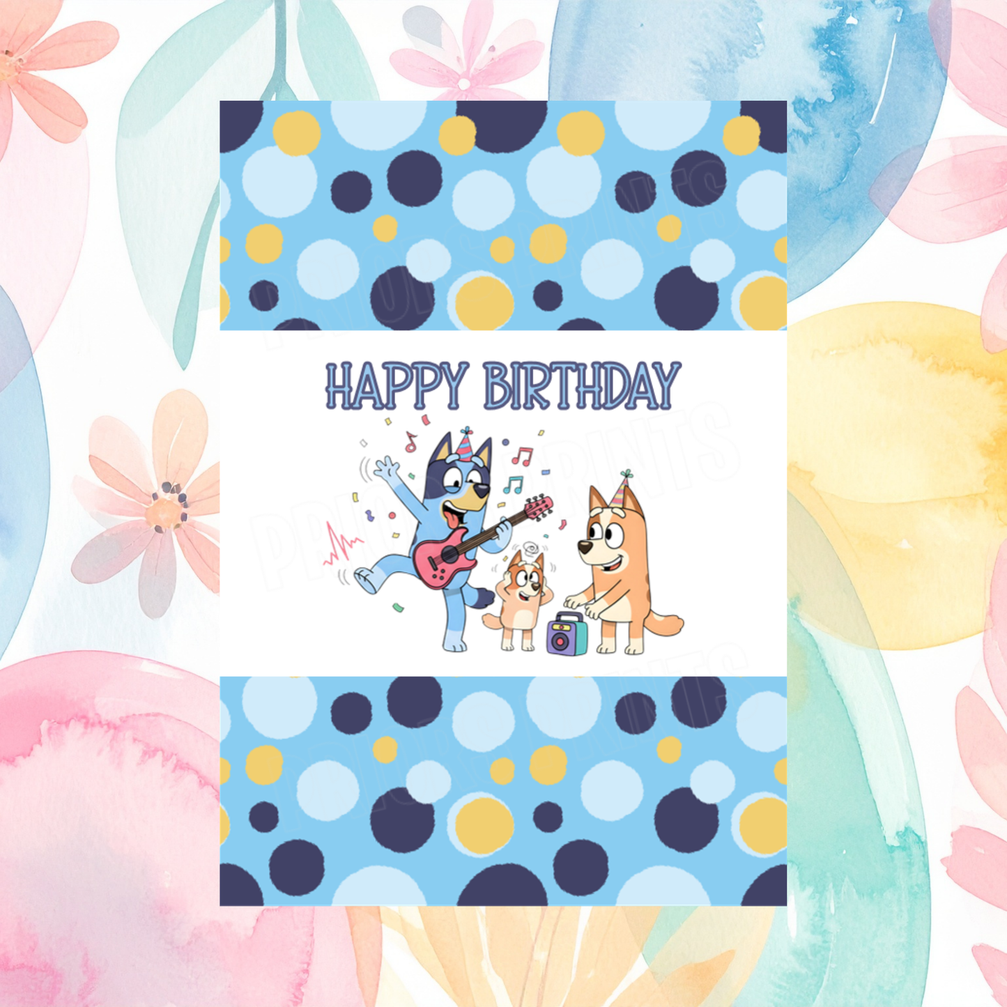 Bluey Birthday Chocolate Bar Wrapper