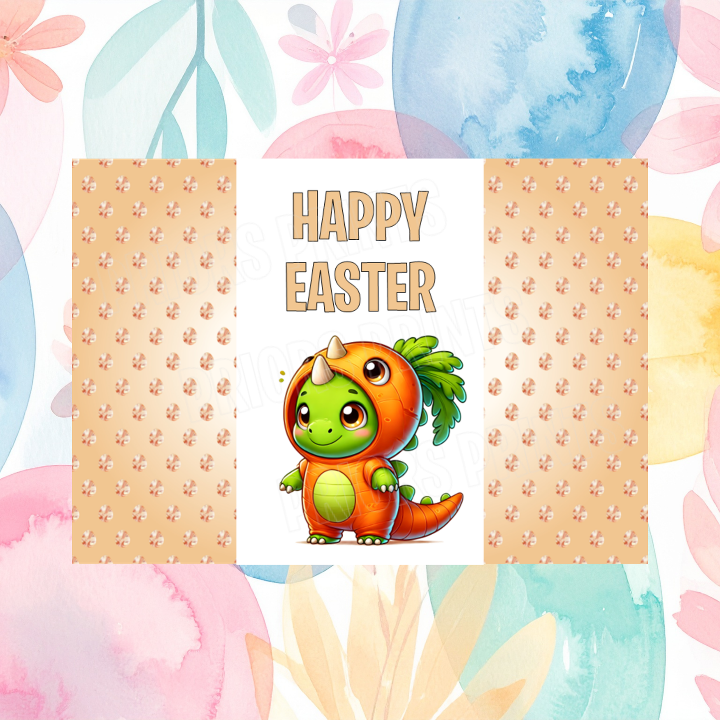 Cute Dinosaur Easter Chocolate Bar Wrapper